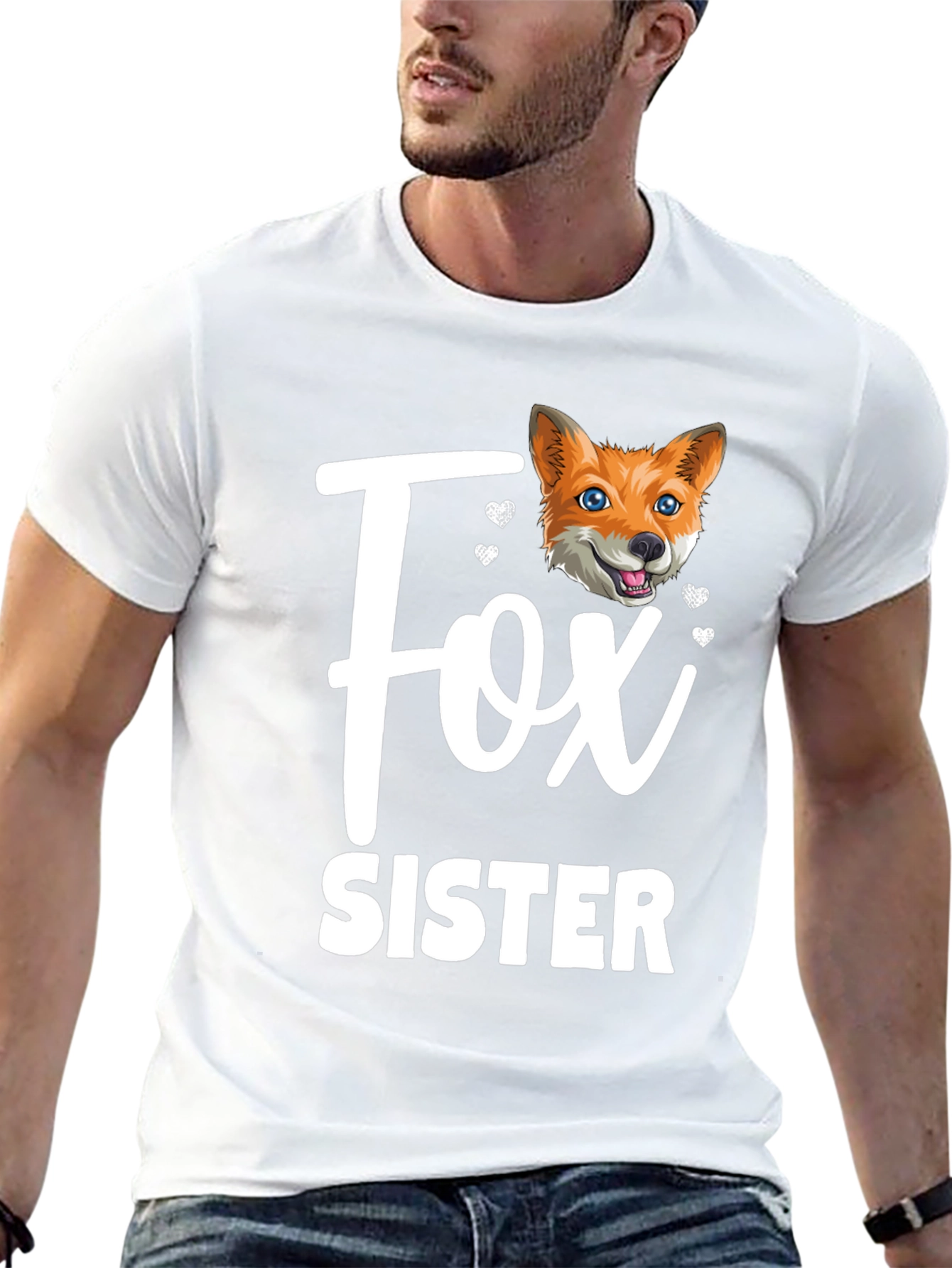 Fox Sister Graphic T-Shirt - Cute Animal Tee