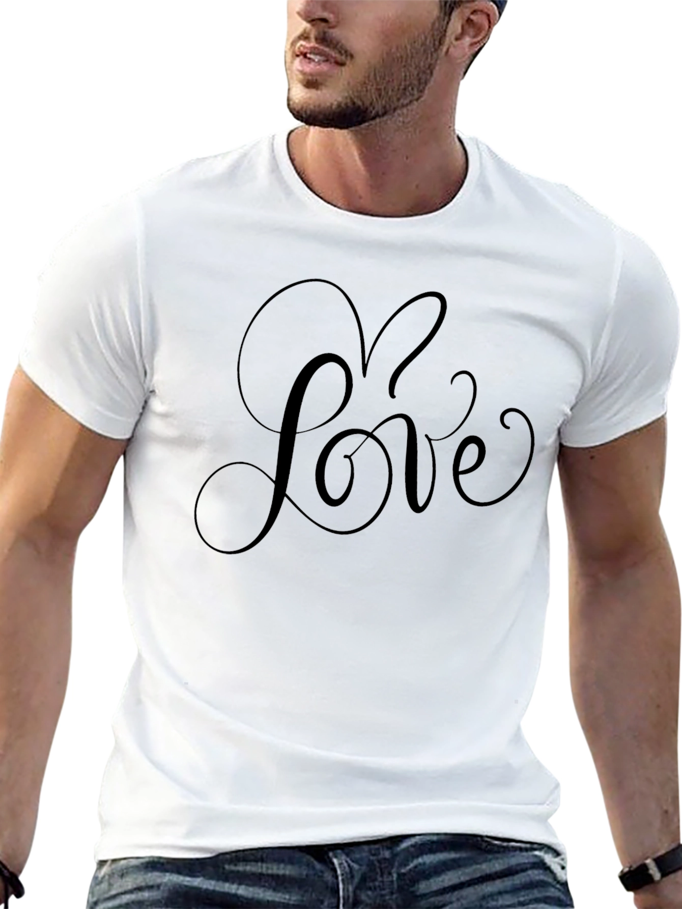 Love Script Black T-Shirt