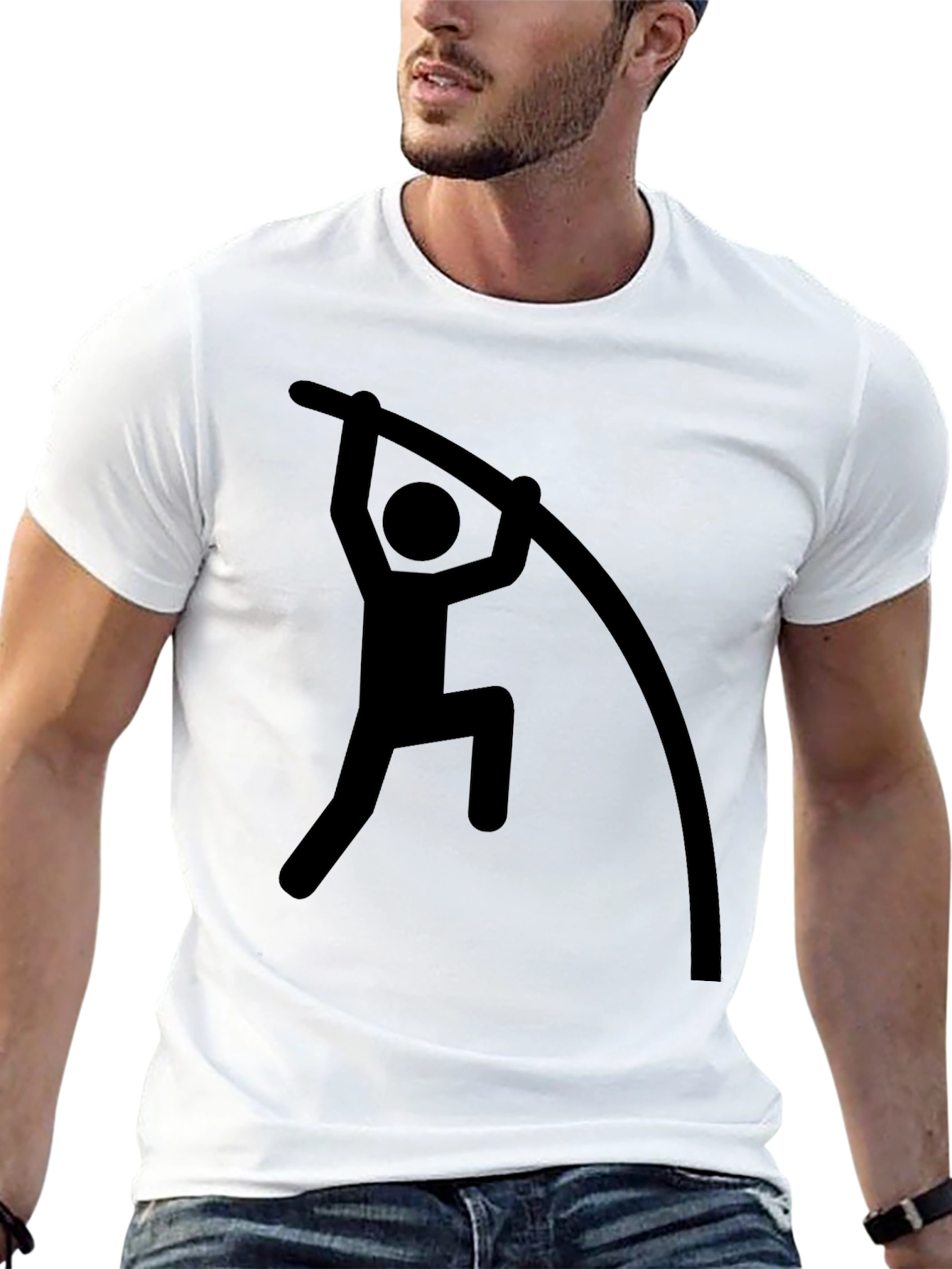 Black Pole Vaulting Graphic Tee