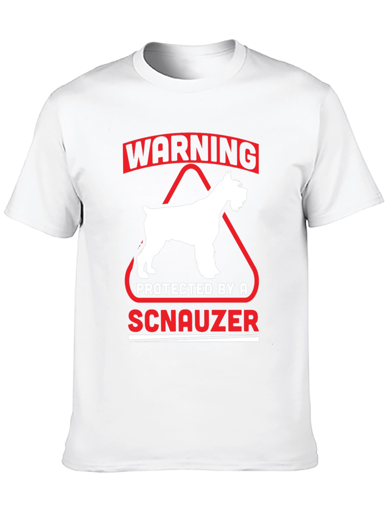 Warning Protected by a Schnauzer Black T-Shirt