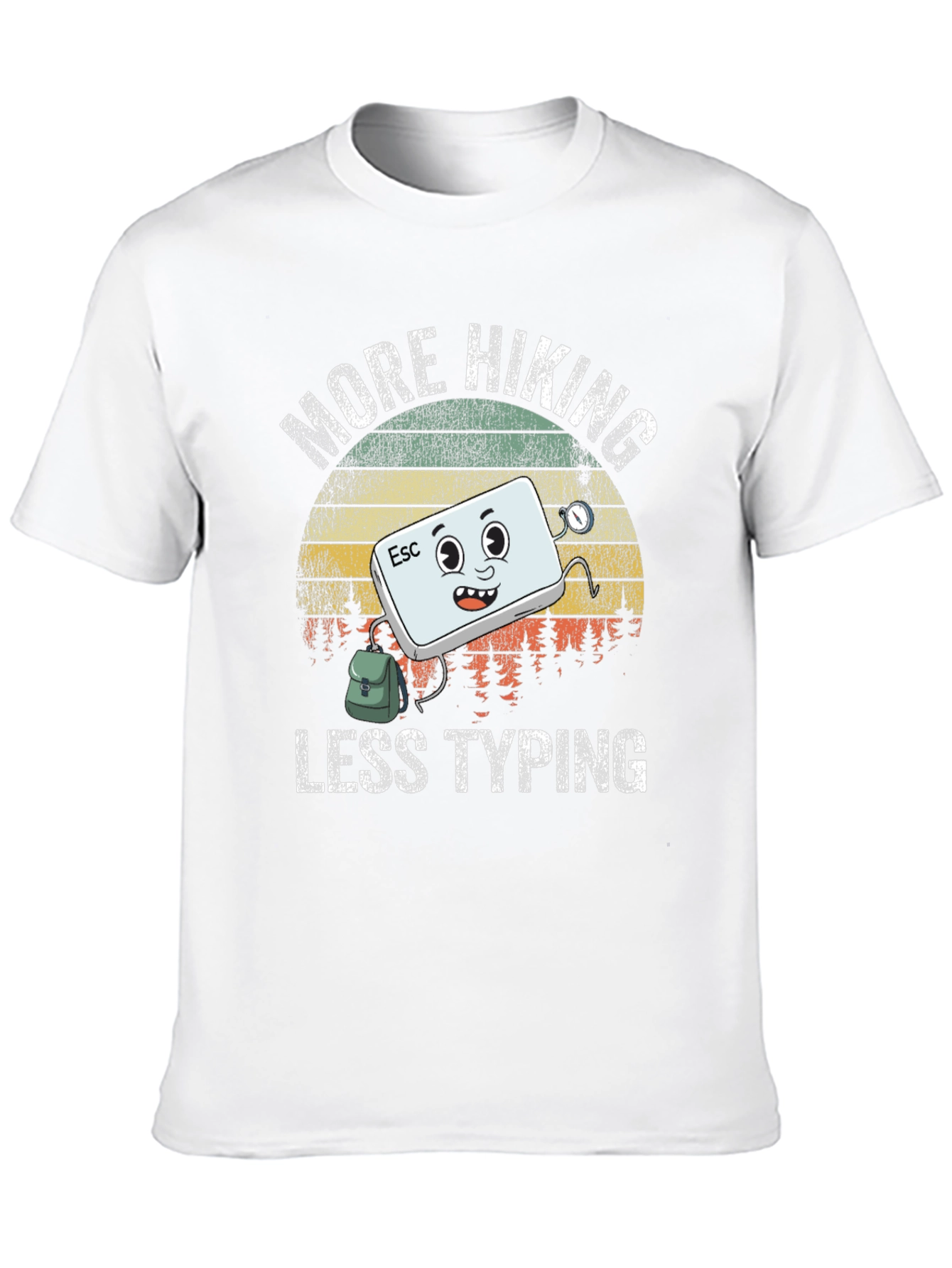 More Hiking Less Typing Graphic T-Shirt