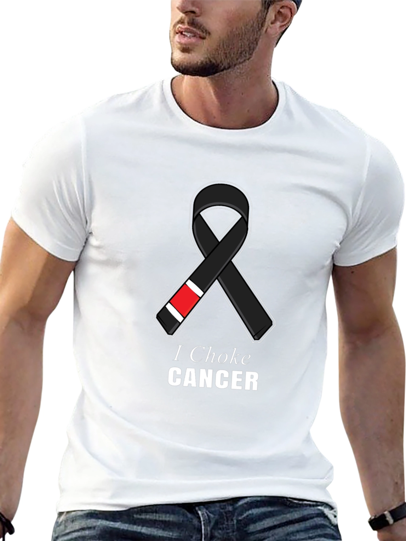 I Choke Cancer Jiu Jitsu Ribbon T-Shirt