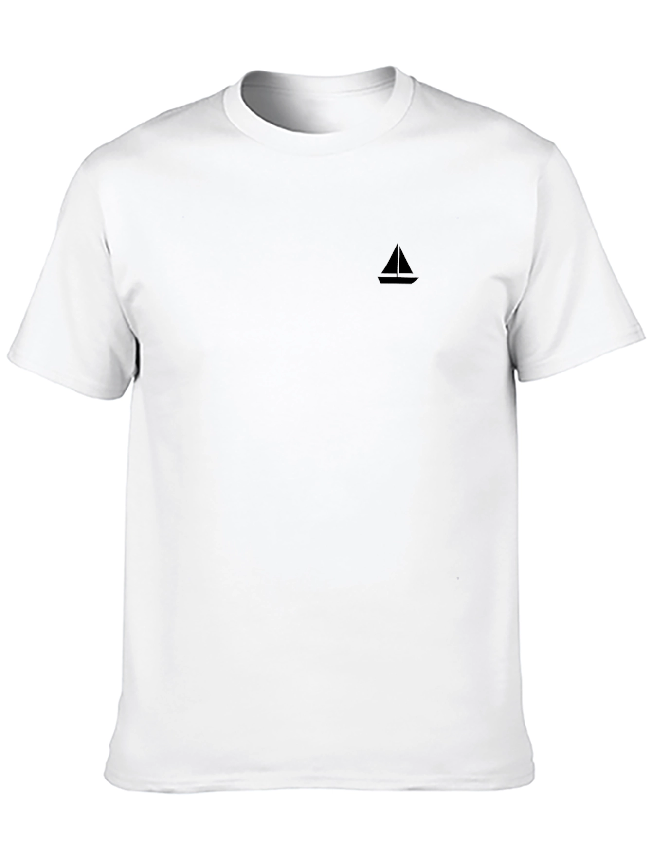 Mens Black T-Shirt - Minimalist Sailboat Design