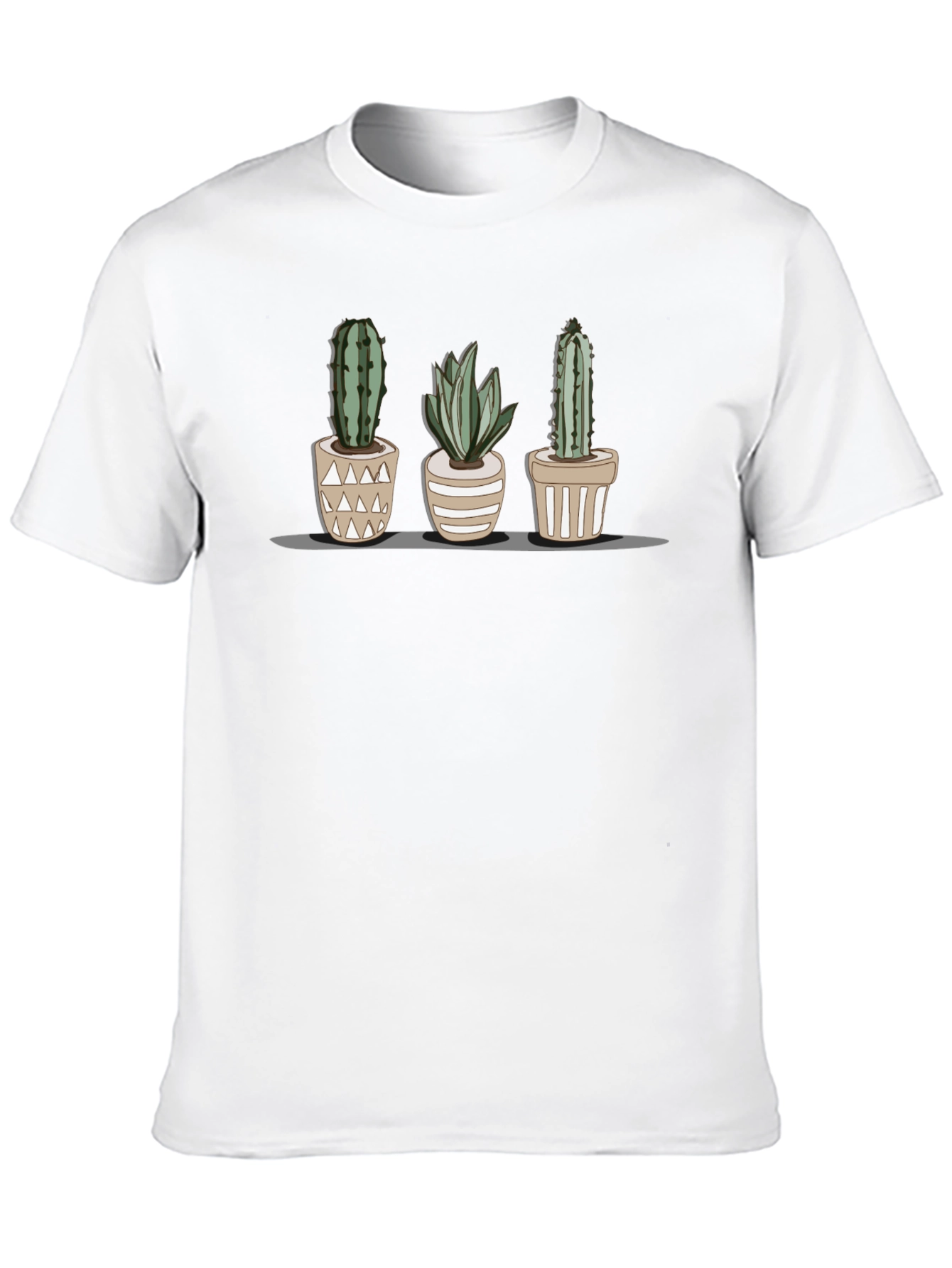 Cactus Trio T-Shirt - Stylish Botanical Print