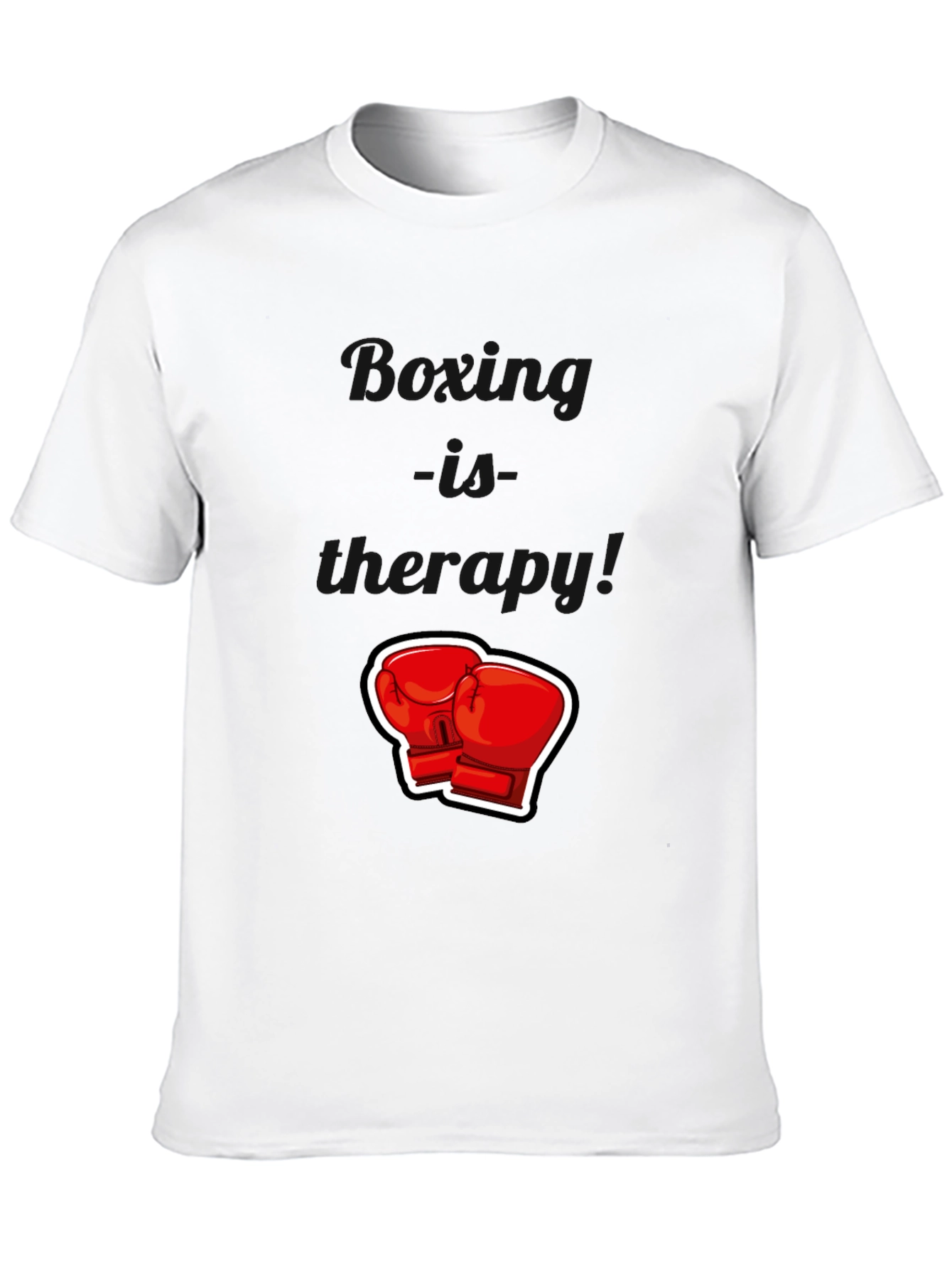 Black T-Shirt with Boxing Gloves Graphic