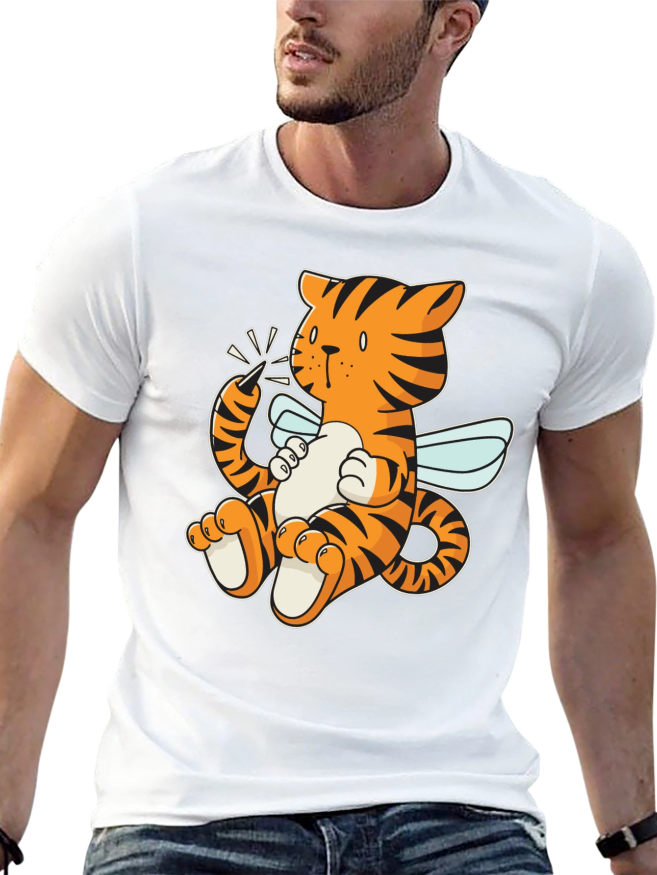 Tiger Bee Graphic T-Shirt - Fun & Unique Design