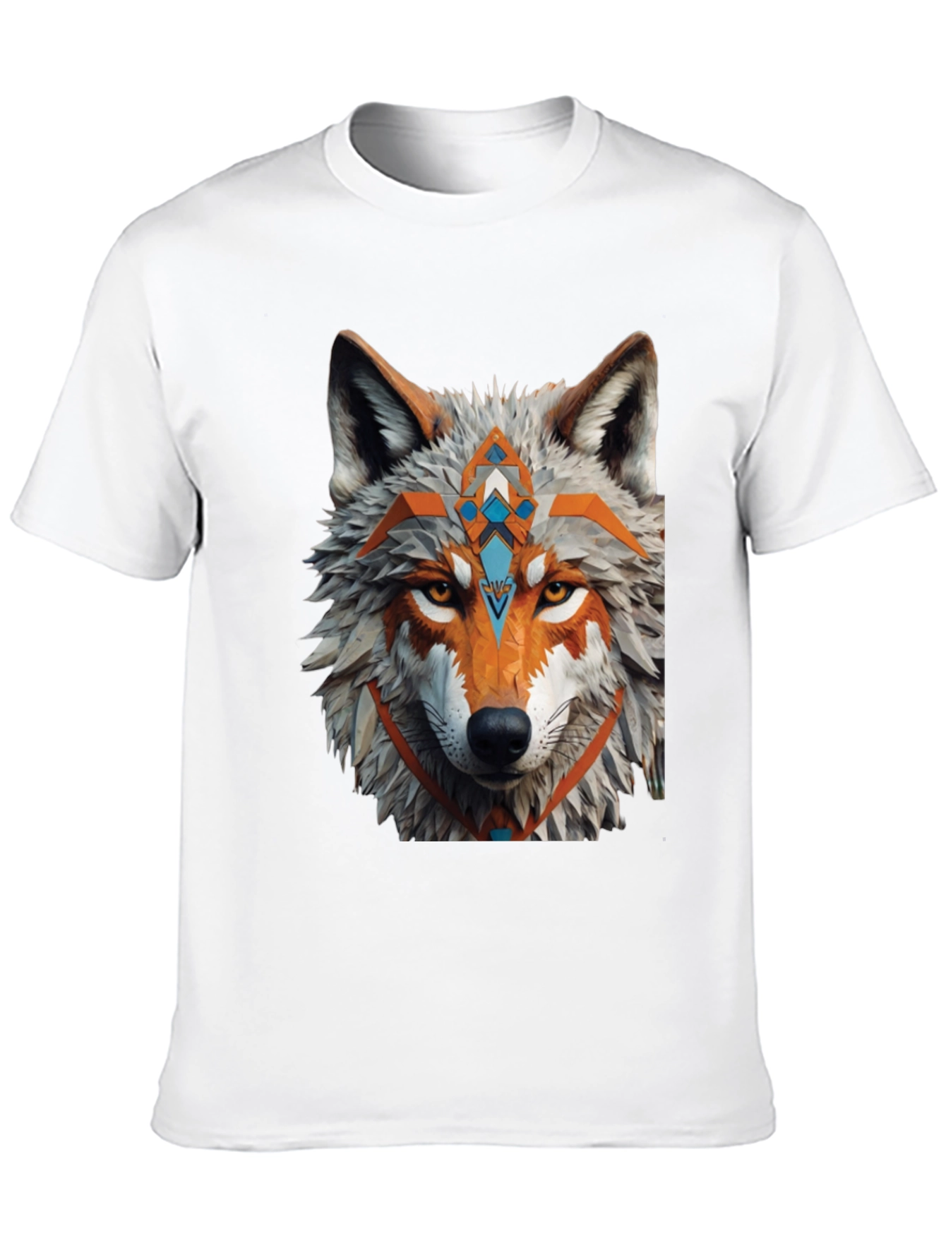 Geometric Wolf Graphic Tee - Modern Style