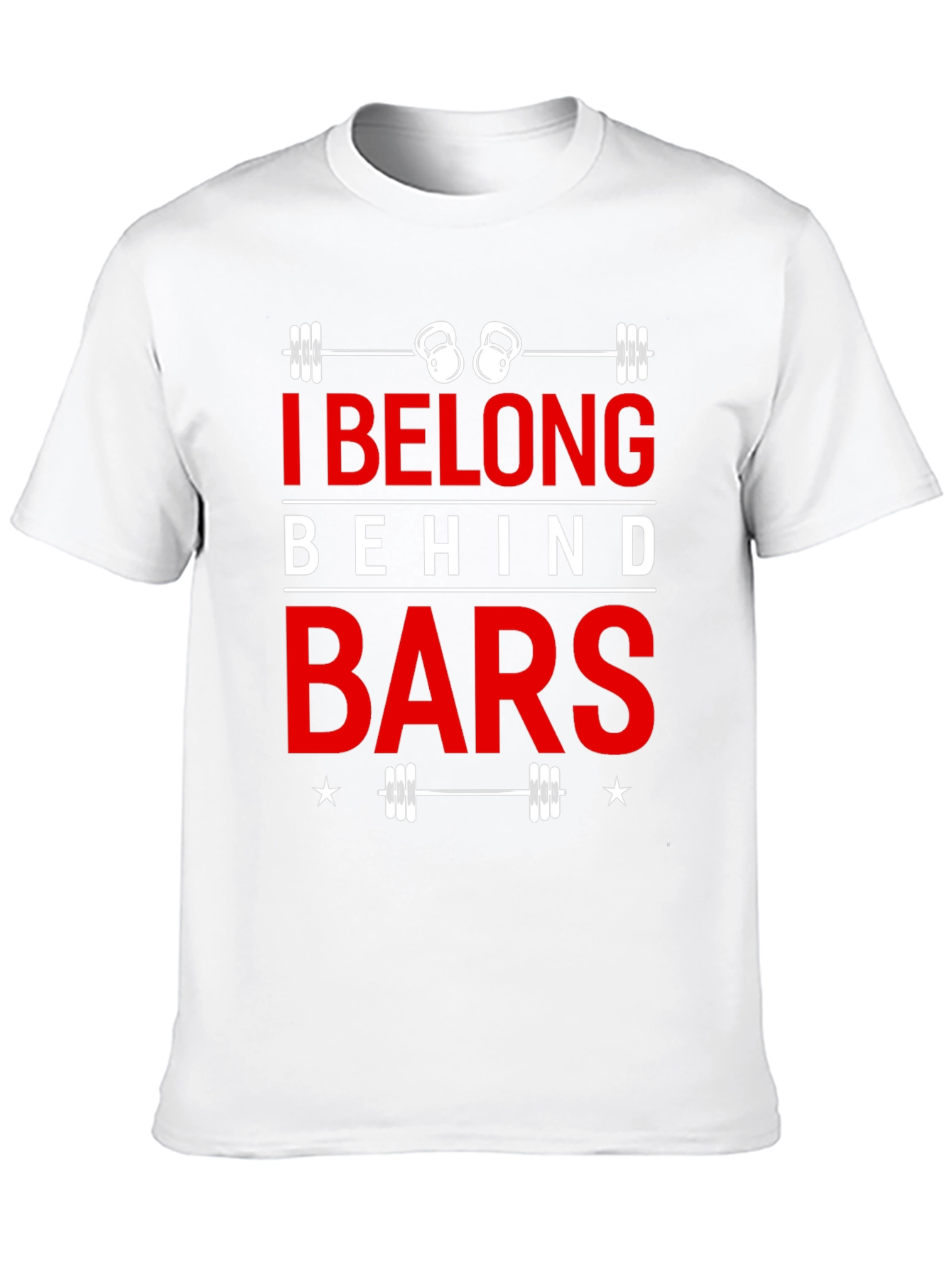 I Belong Behind Bars Black Graphic T-Shirt