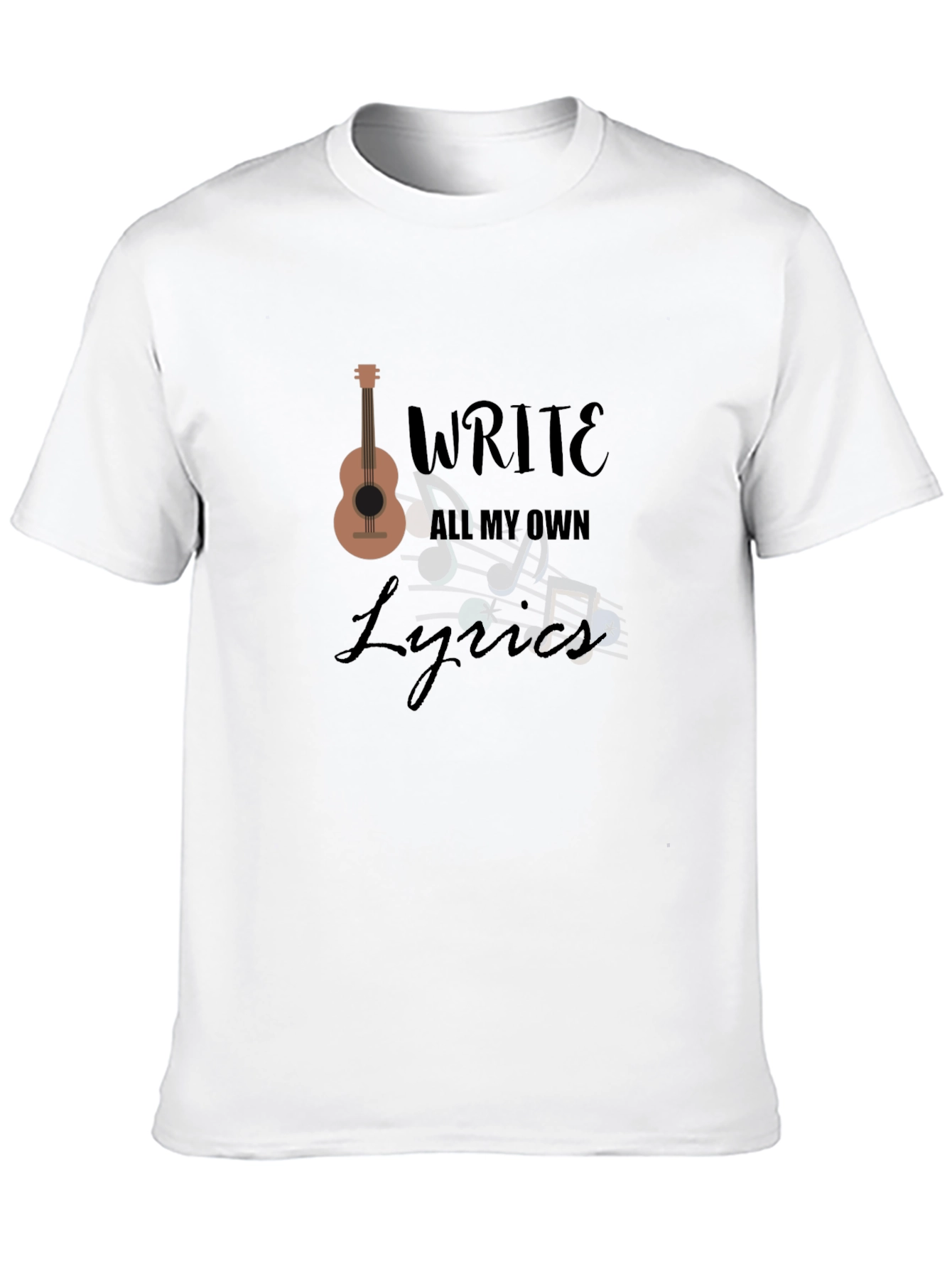 Write All My Own Lyrics Graphic Tee - Black