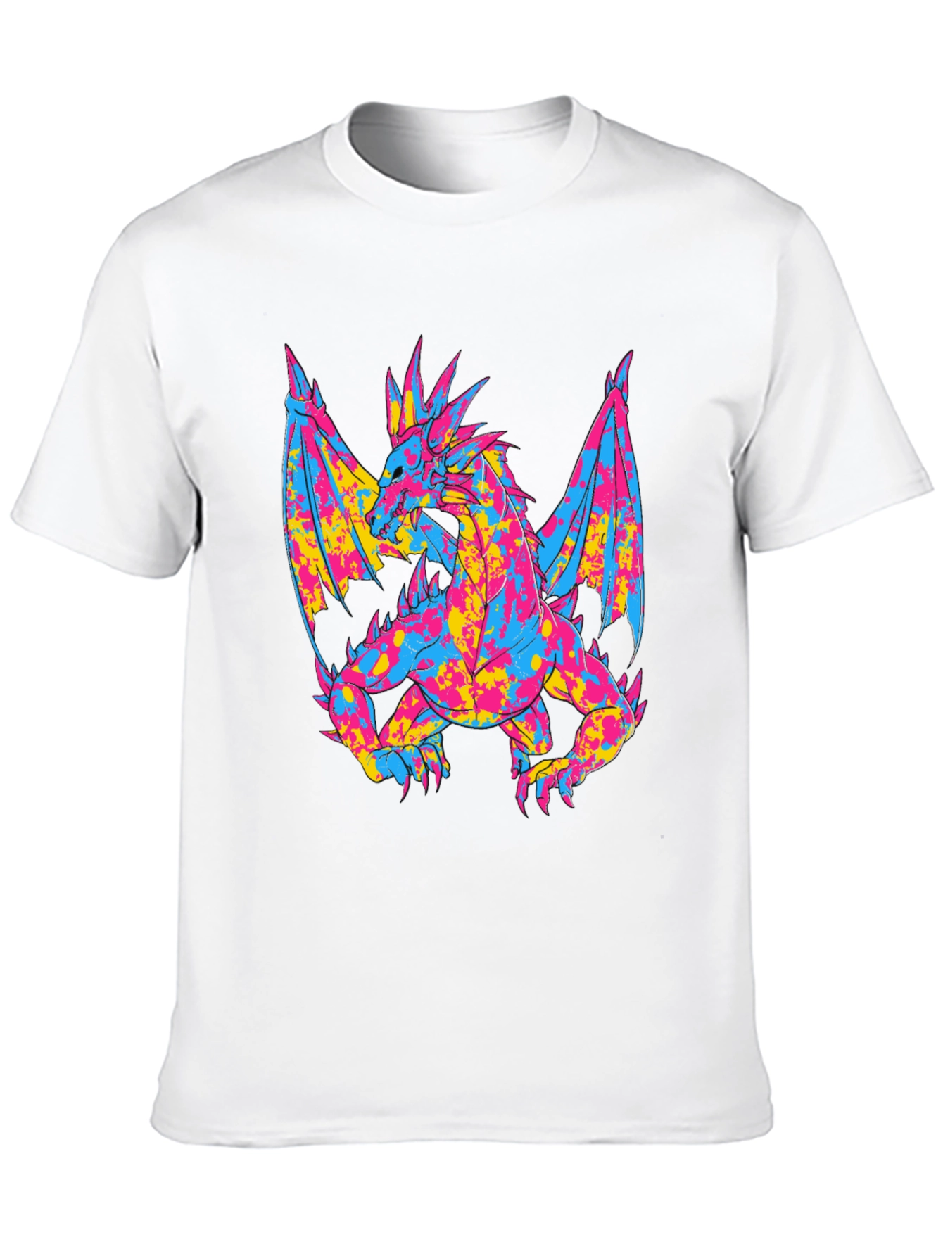 Vibrant Dragon Graphic Black T-Shirt
