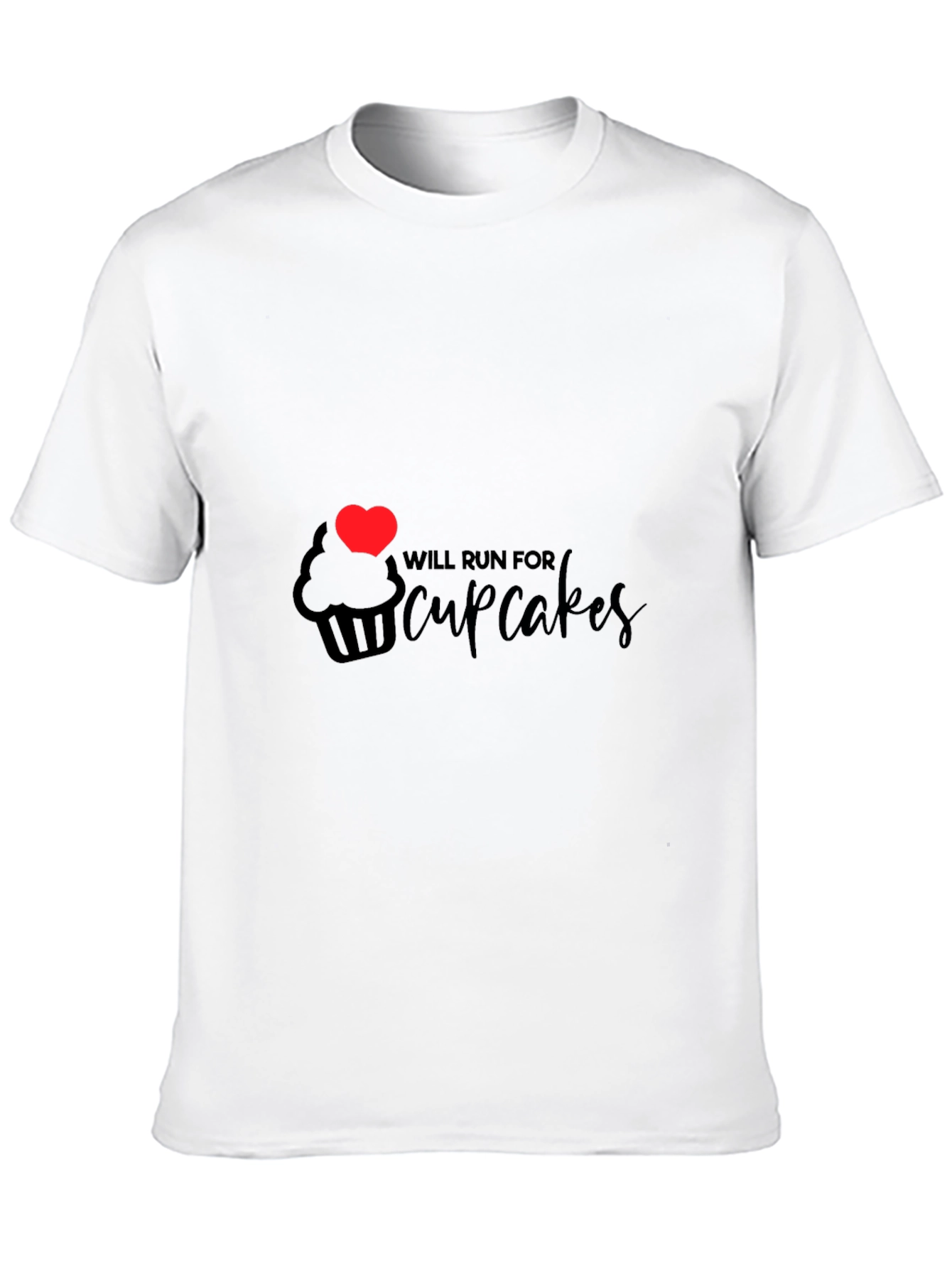 Will Run for Cupcakes Black T-Shirt