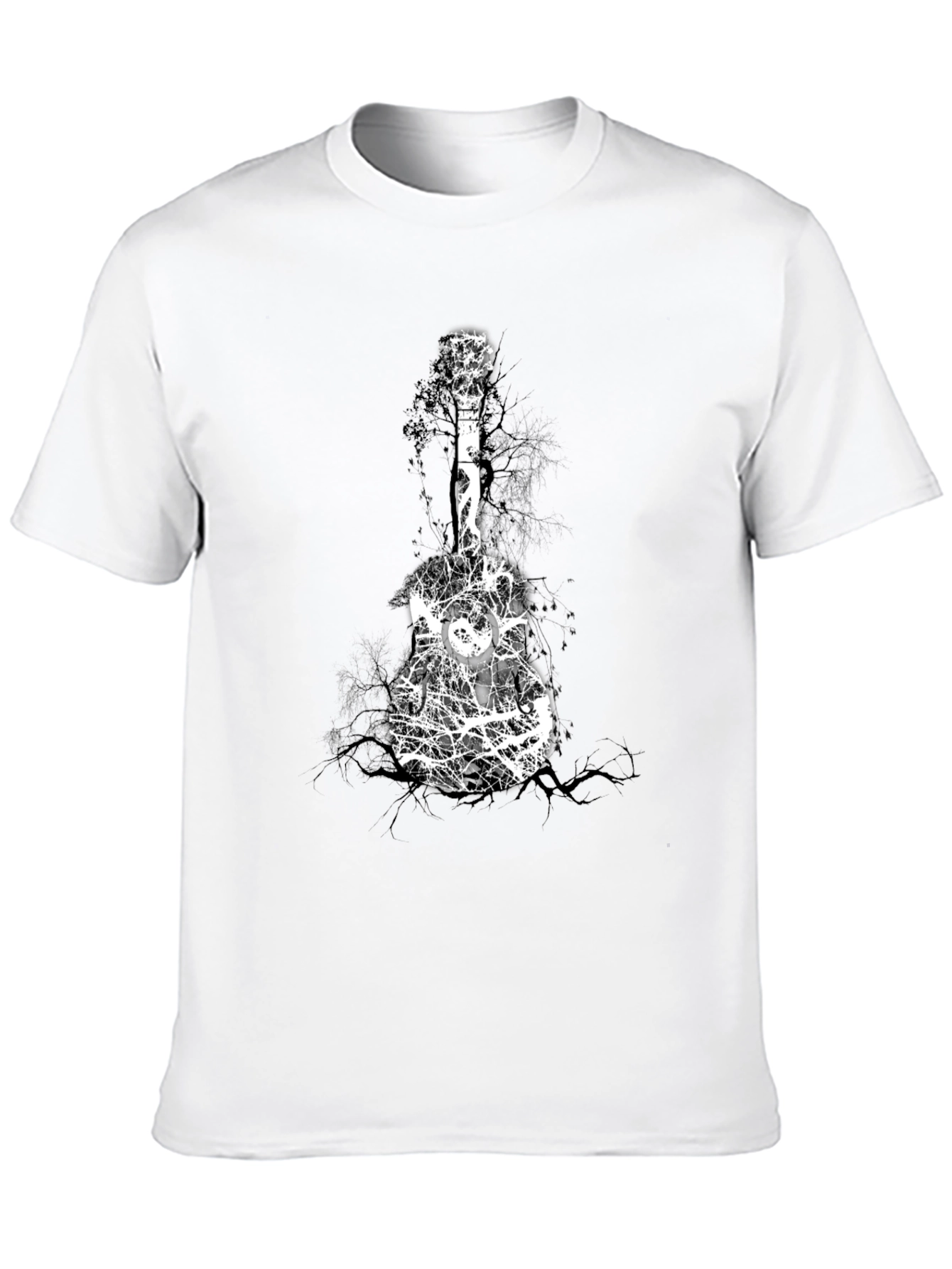 Guitar Tree Graphic Black T-Shirt