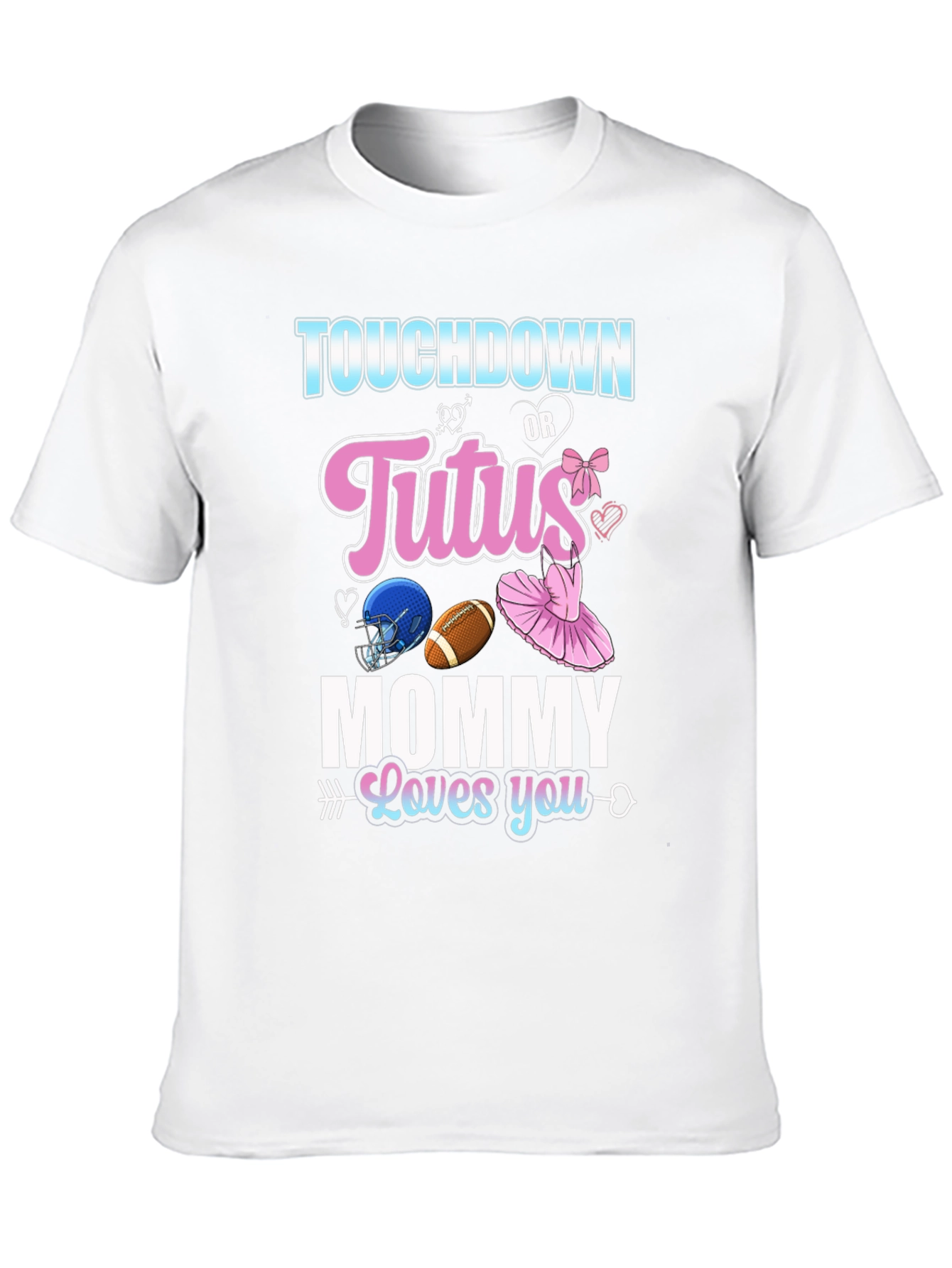 Touchdown or Tutus Gender Reveal T-Shirt