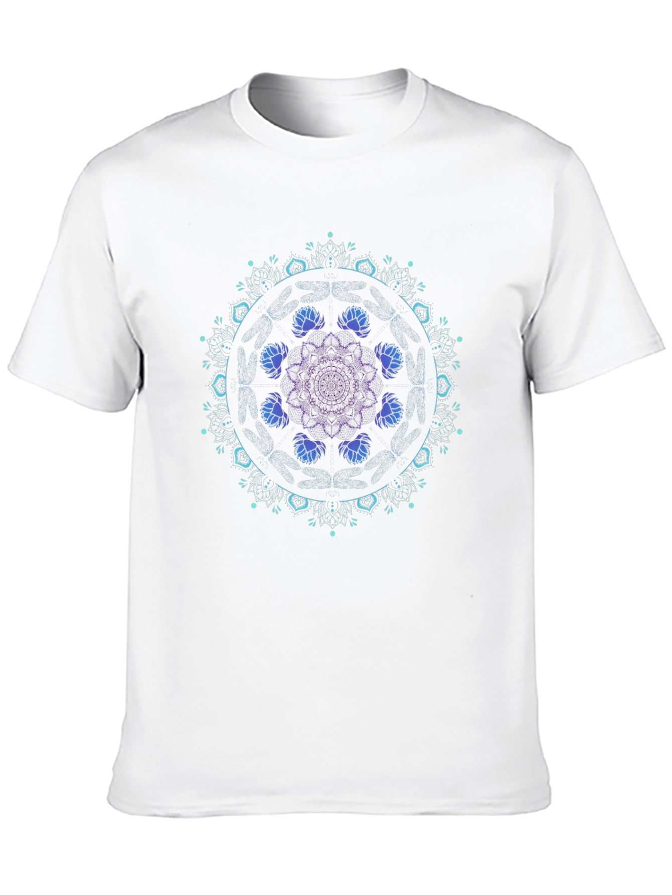 Mandala Lotus Graphic Tee - Black Cotton Blend