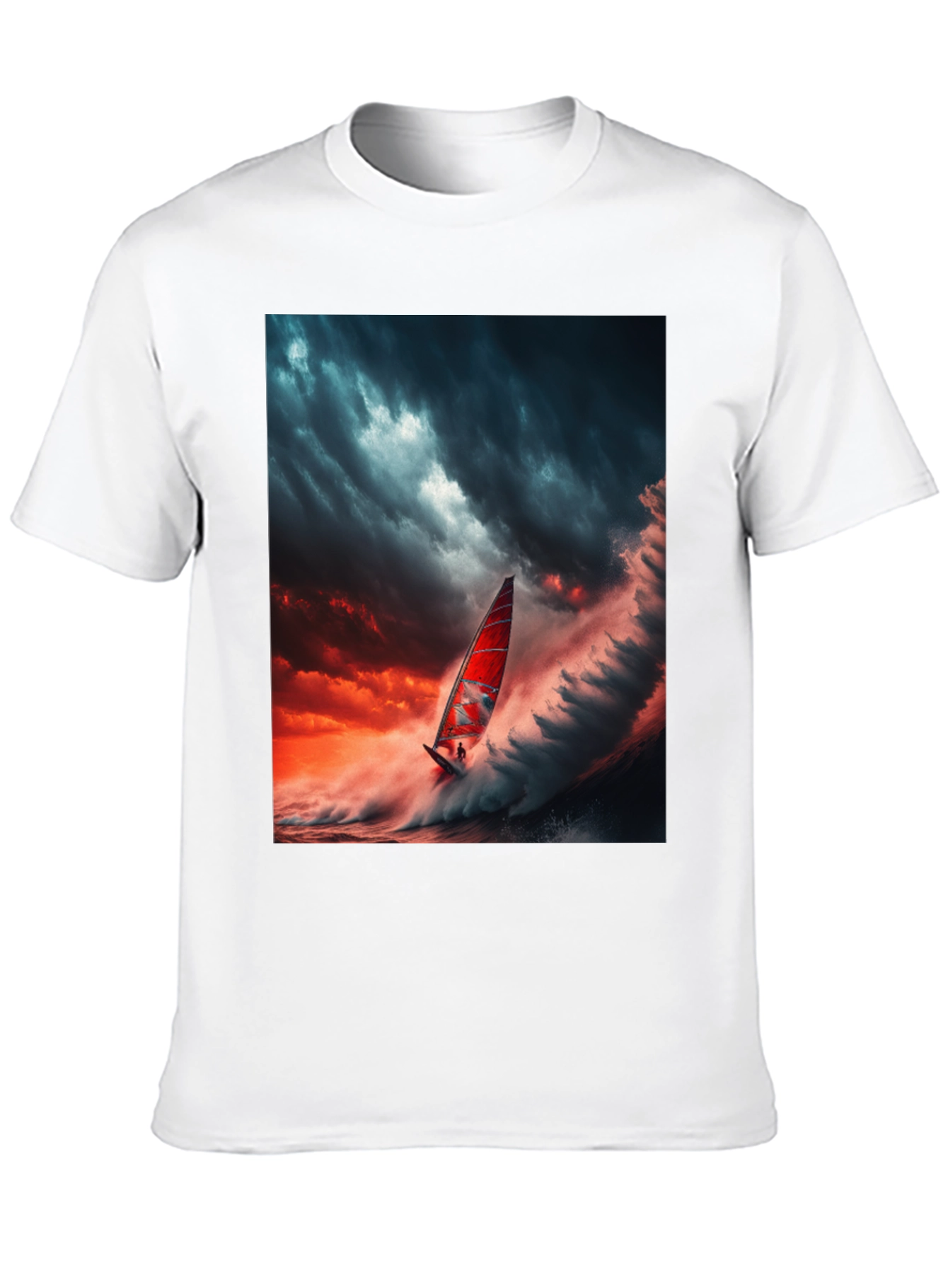 Epic Watersport T-Shirt: Storm Sailing Design
