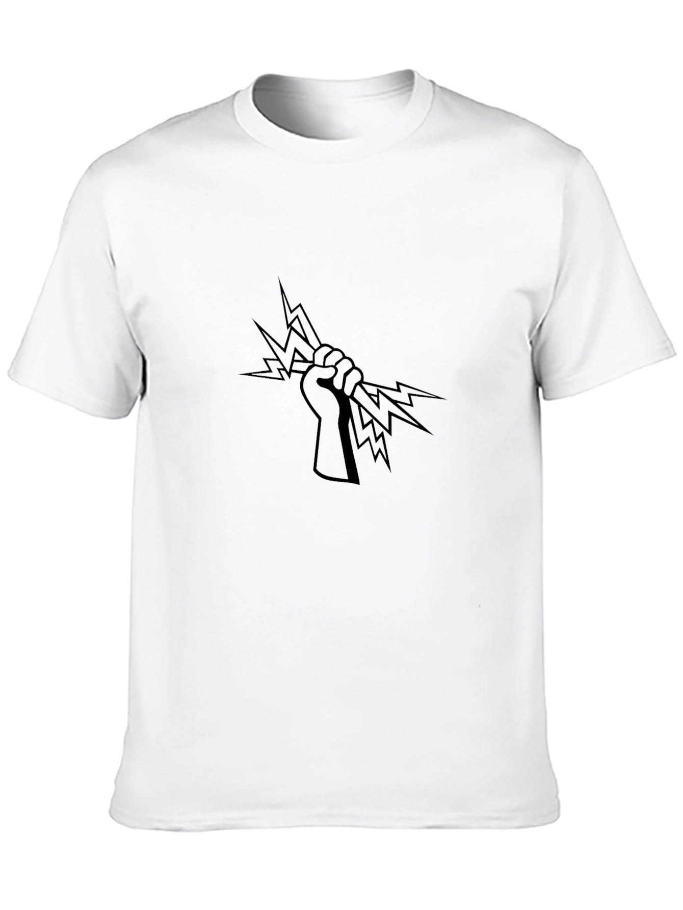 Black T-Shirt with Lightning Bolt Graphic