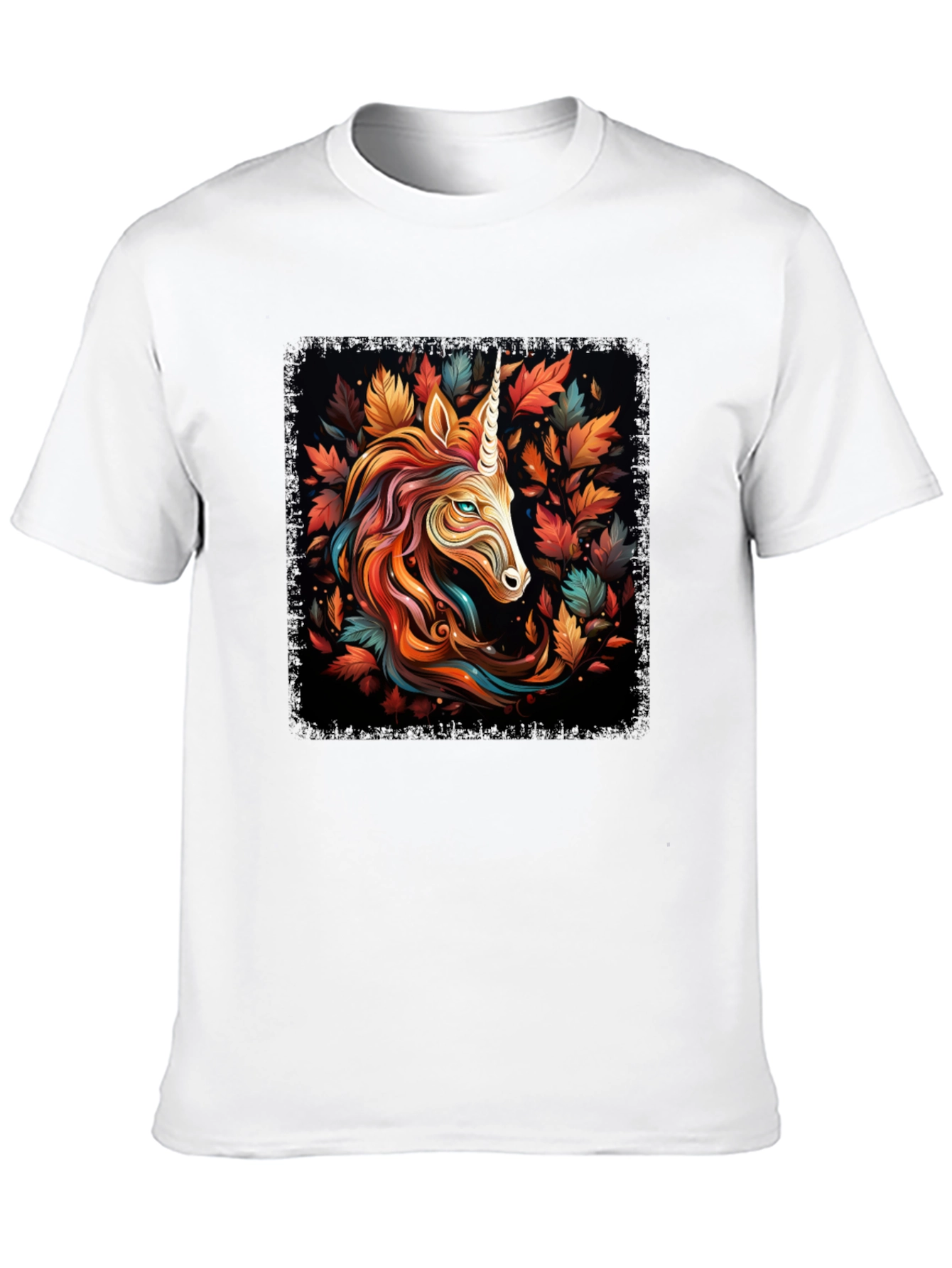 Unicorn Autumn Leaves Graphic T-Shirt
