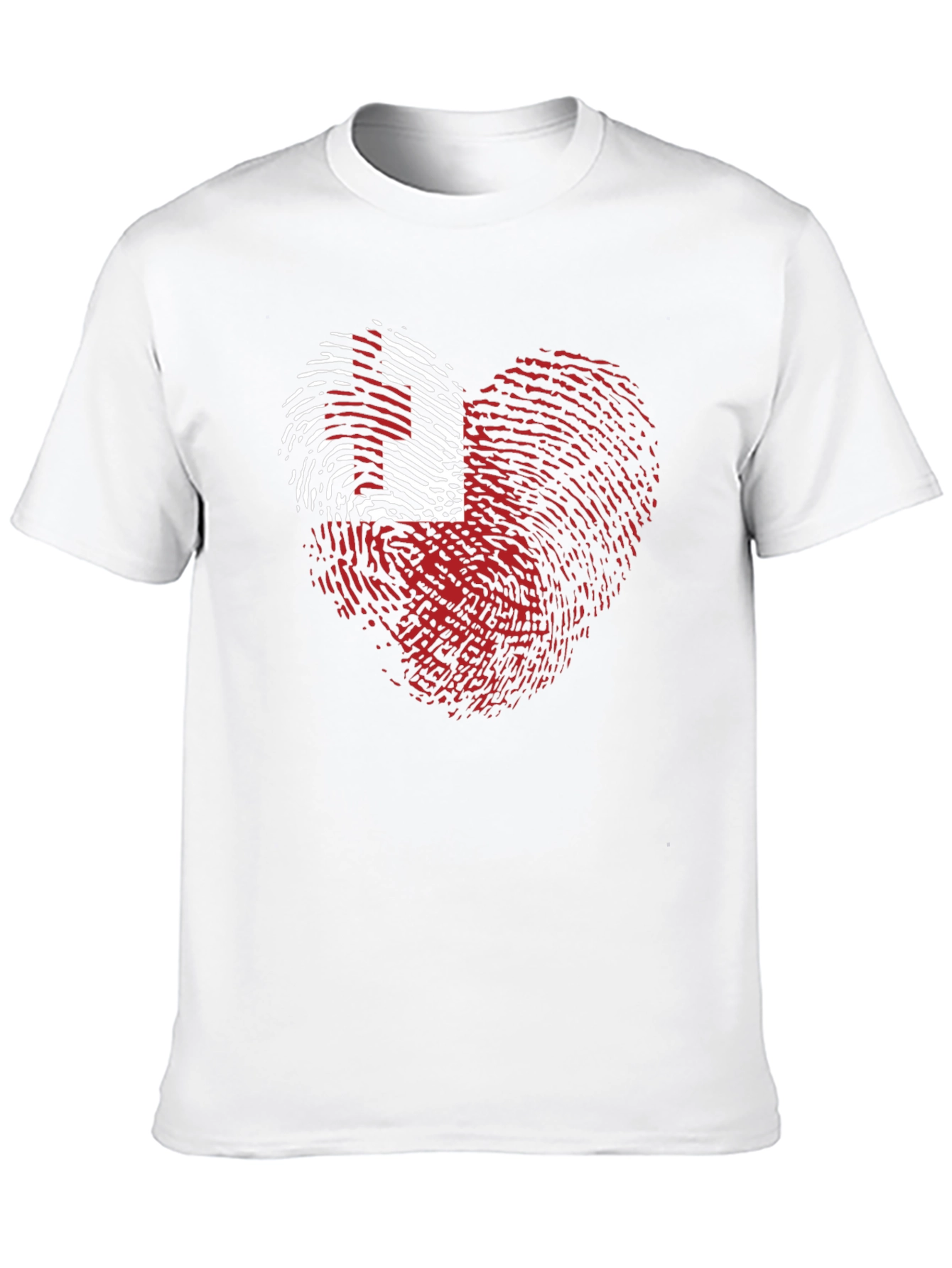 Tonga Flag Heart Fingerprint T-Shirt