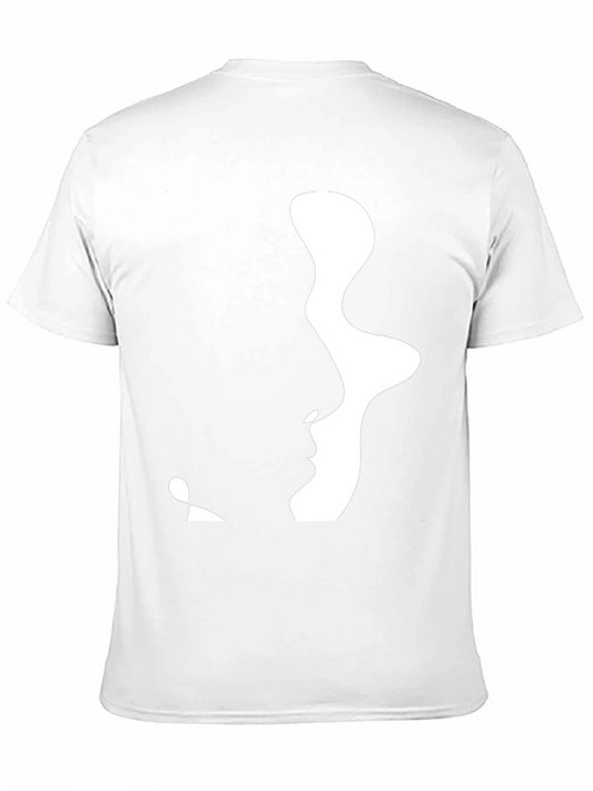 Abstract Faces Graphic Tee - Modern Black T-Shirt