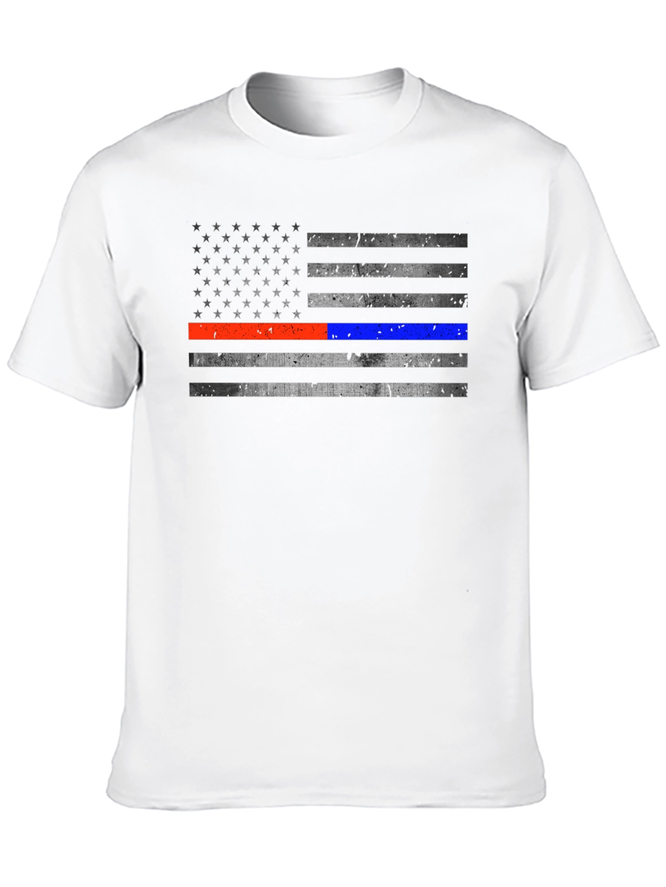 Distressed American Flag Line T-Shirt