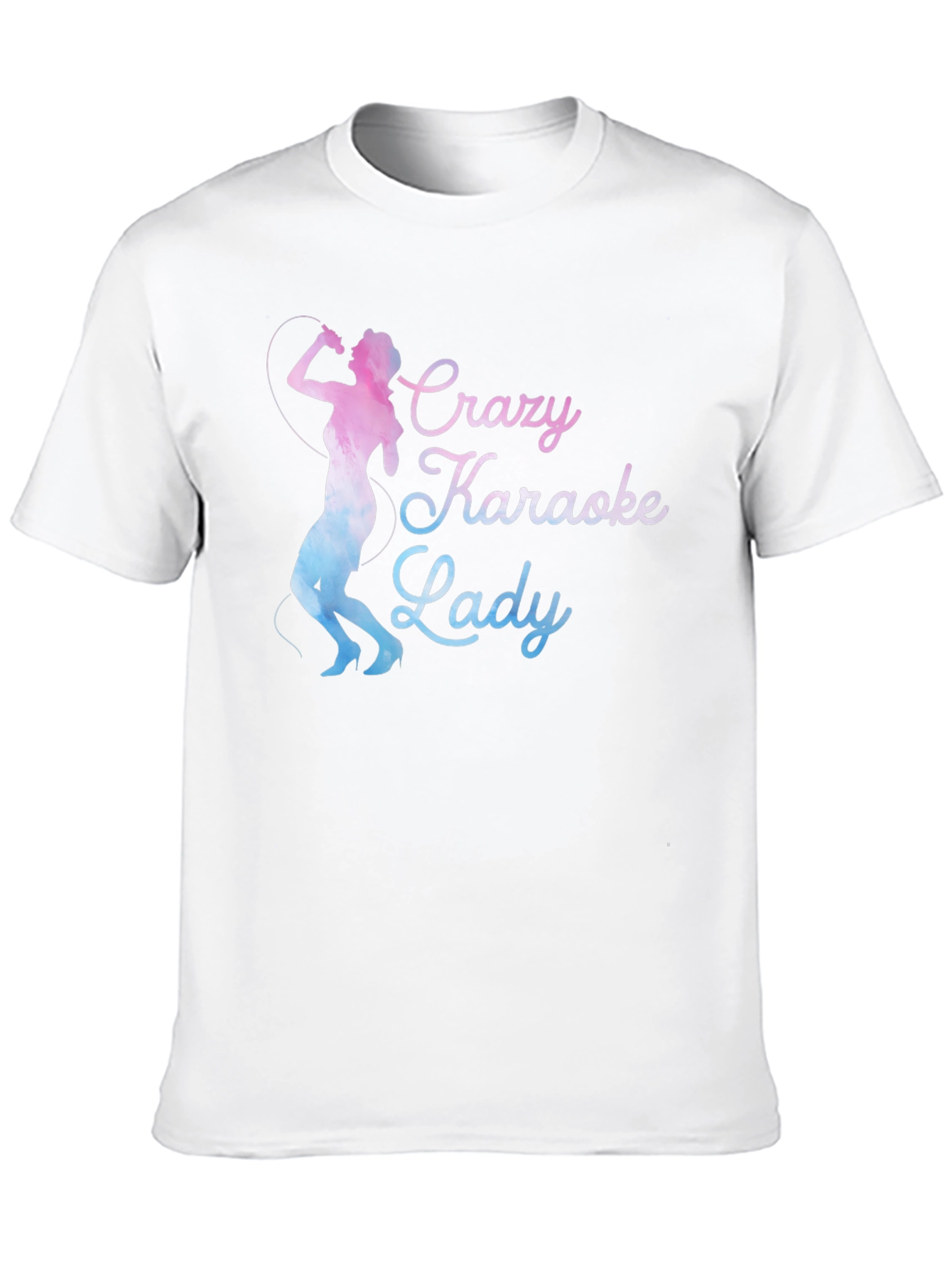 Crazy Karaoke Lady Graphic Tee Shirt