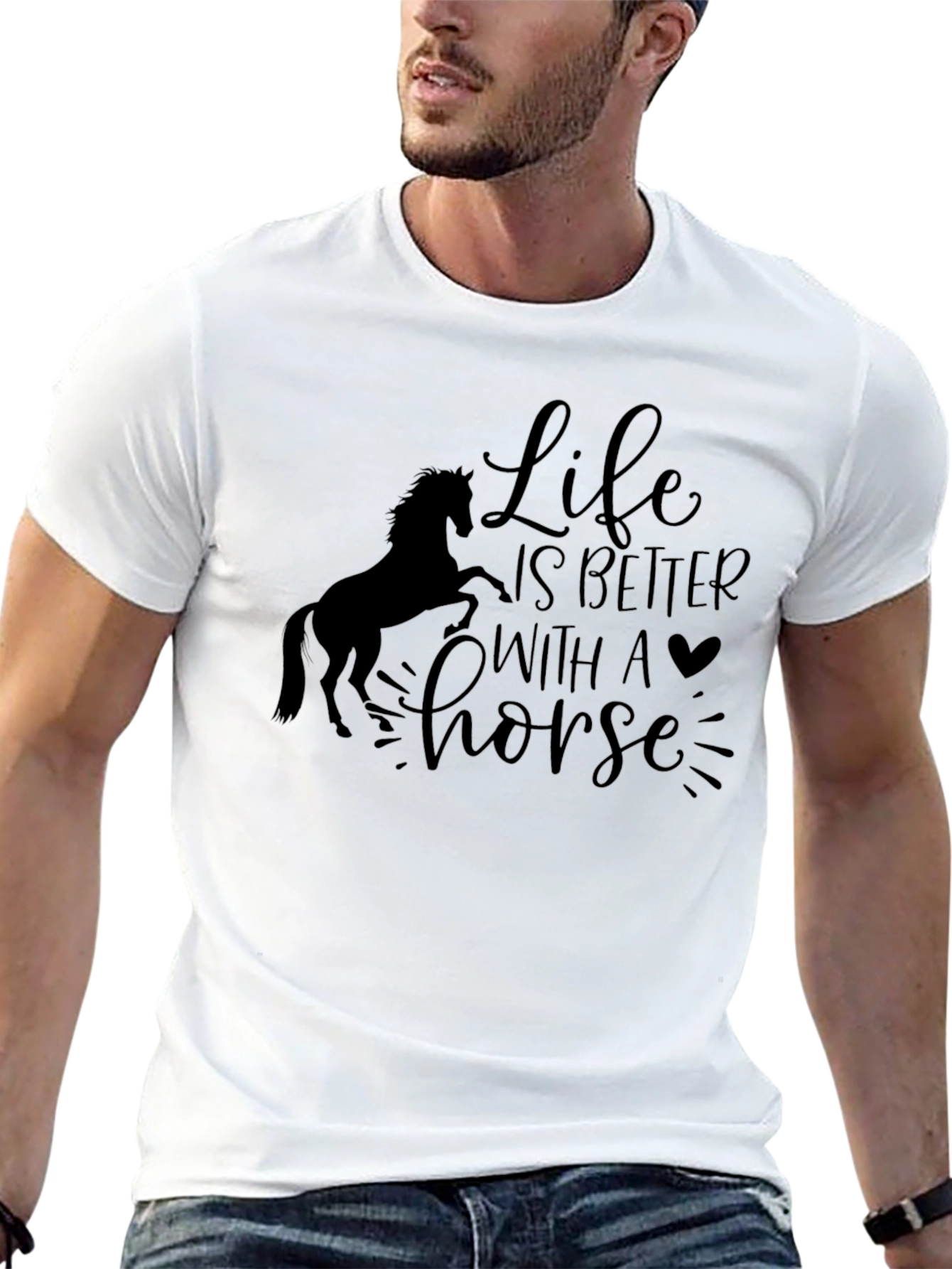 Life is Better with a Horse Black T-Shirt