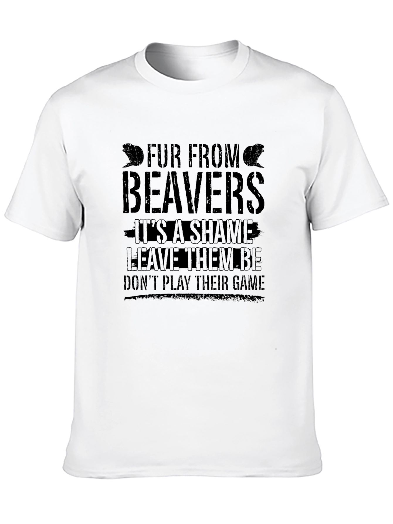 Fur From Beavers Black Graphic T-Shirt
