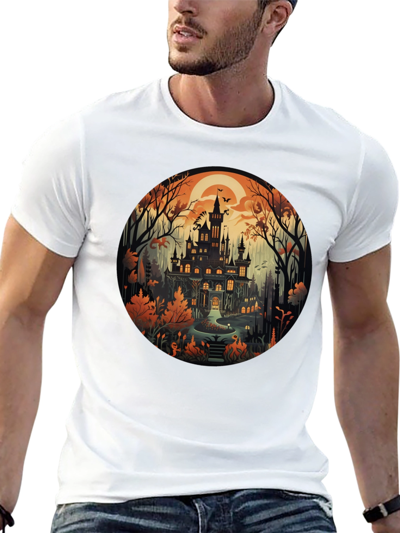Haunted Castle T-Shirt - Halloween Design