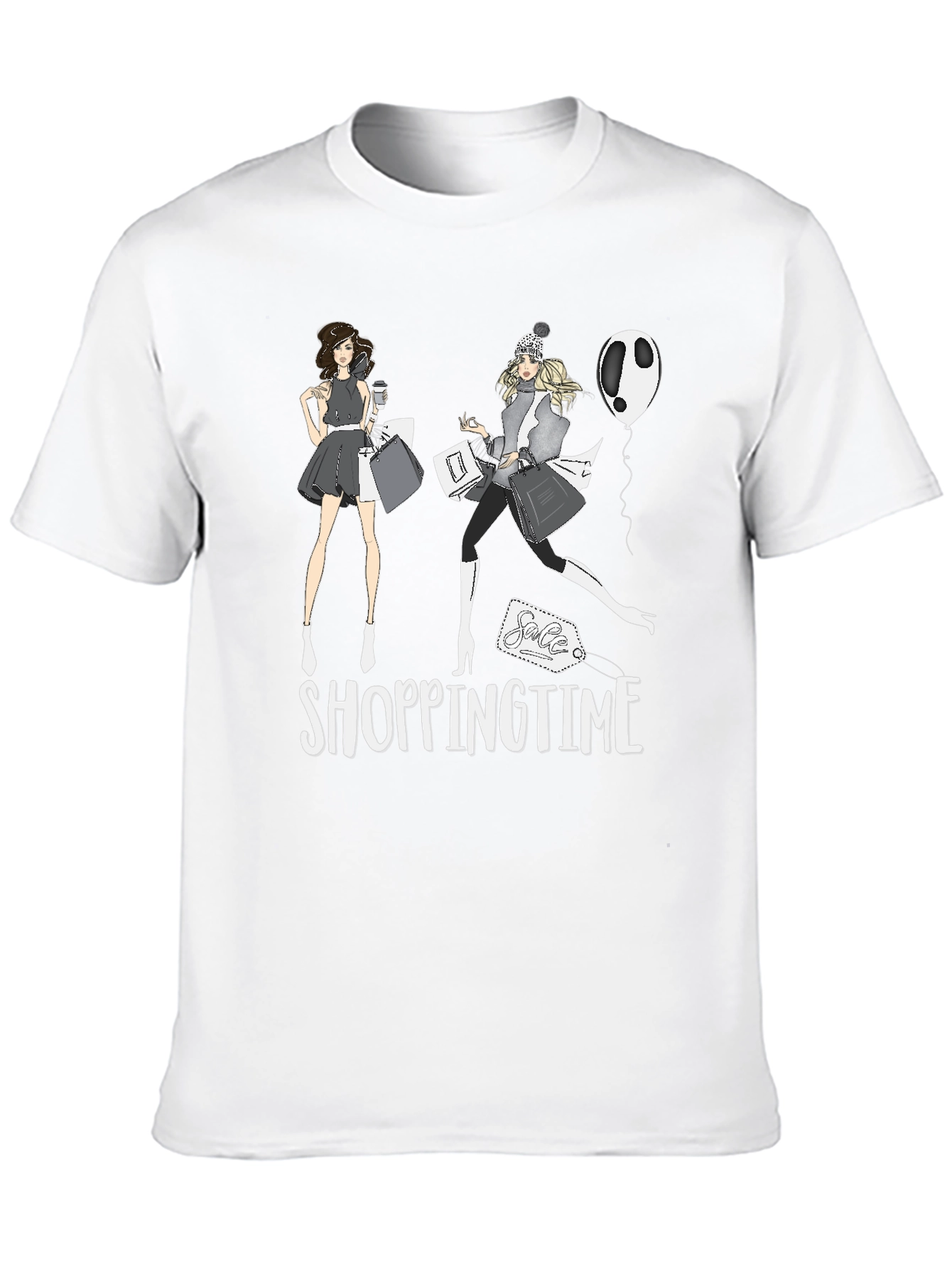 Shopping Time Black T-Shirt