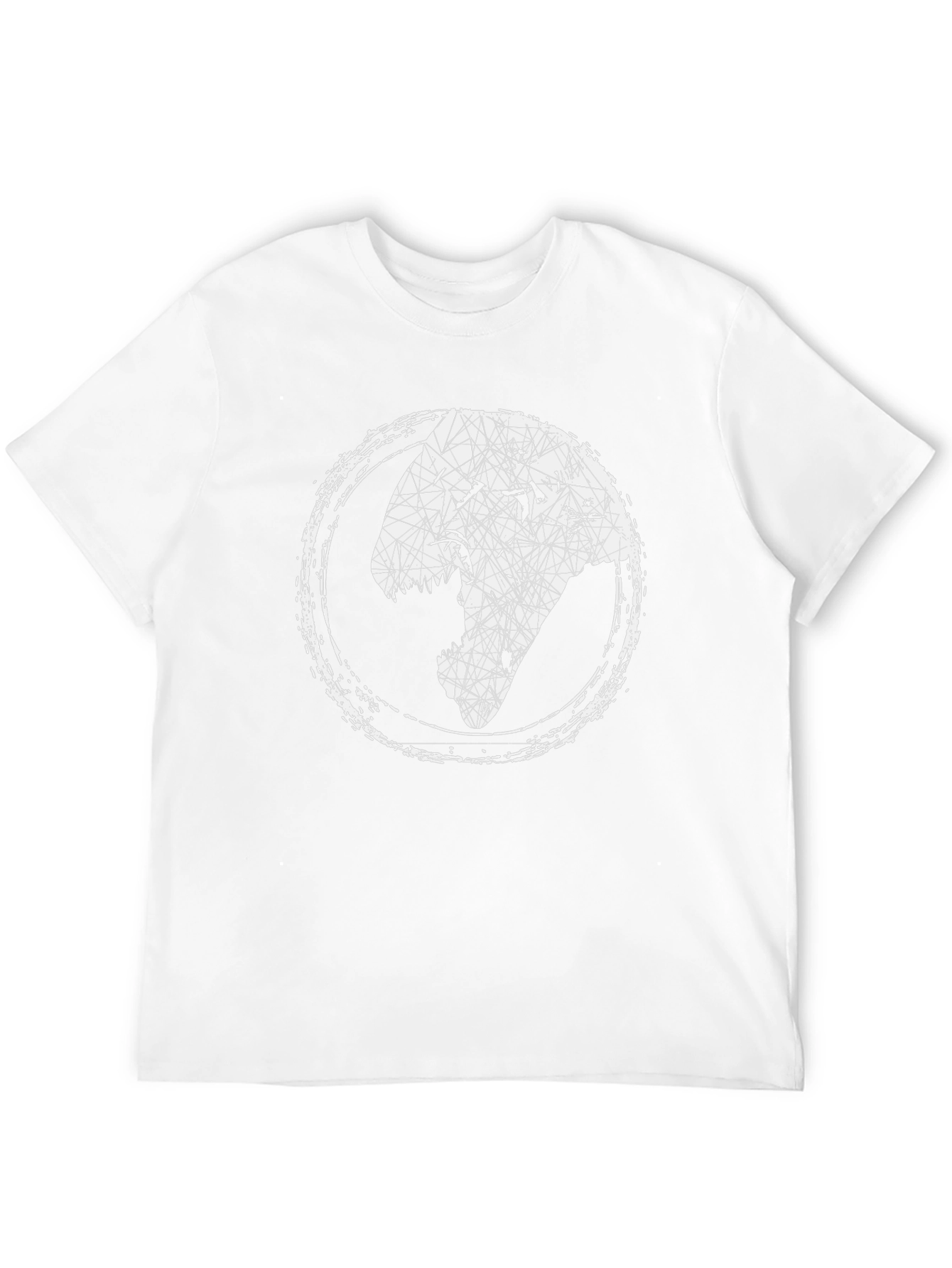 Geometric Dinosaur Head Graphic Tee - Black