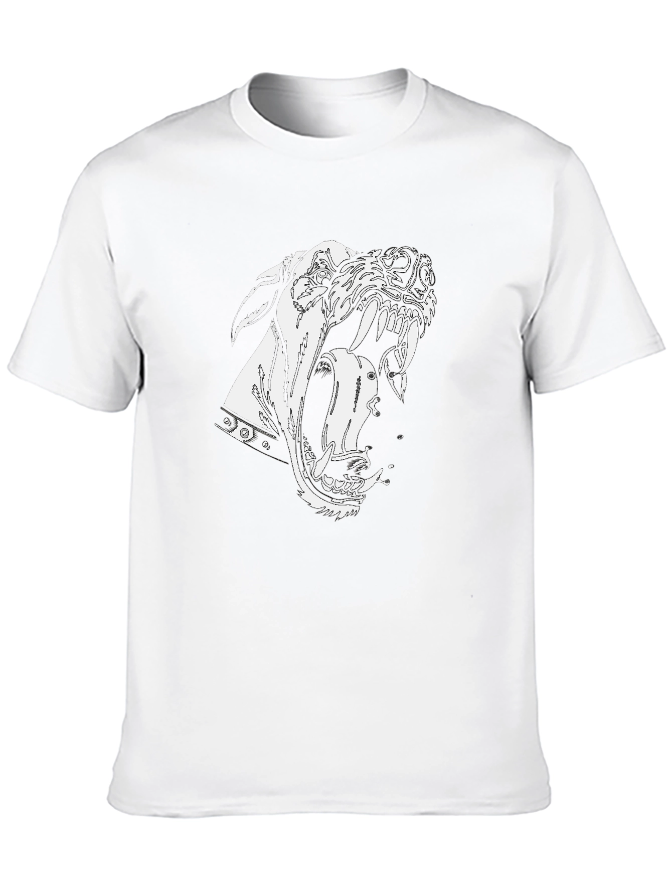 Aggressive Dog Graphic Black T-Shirt