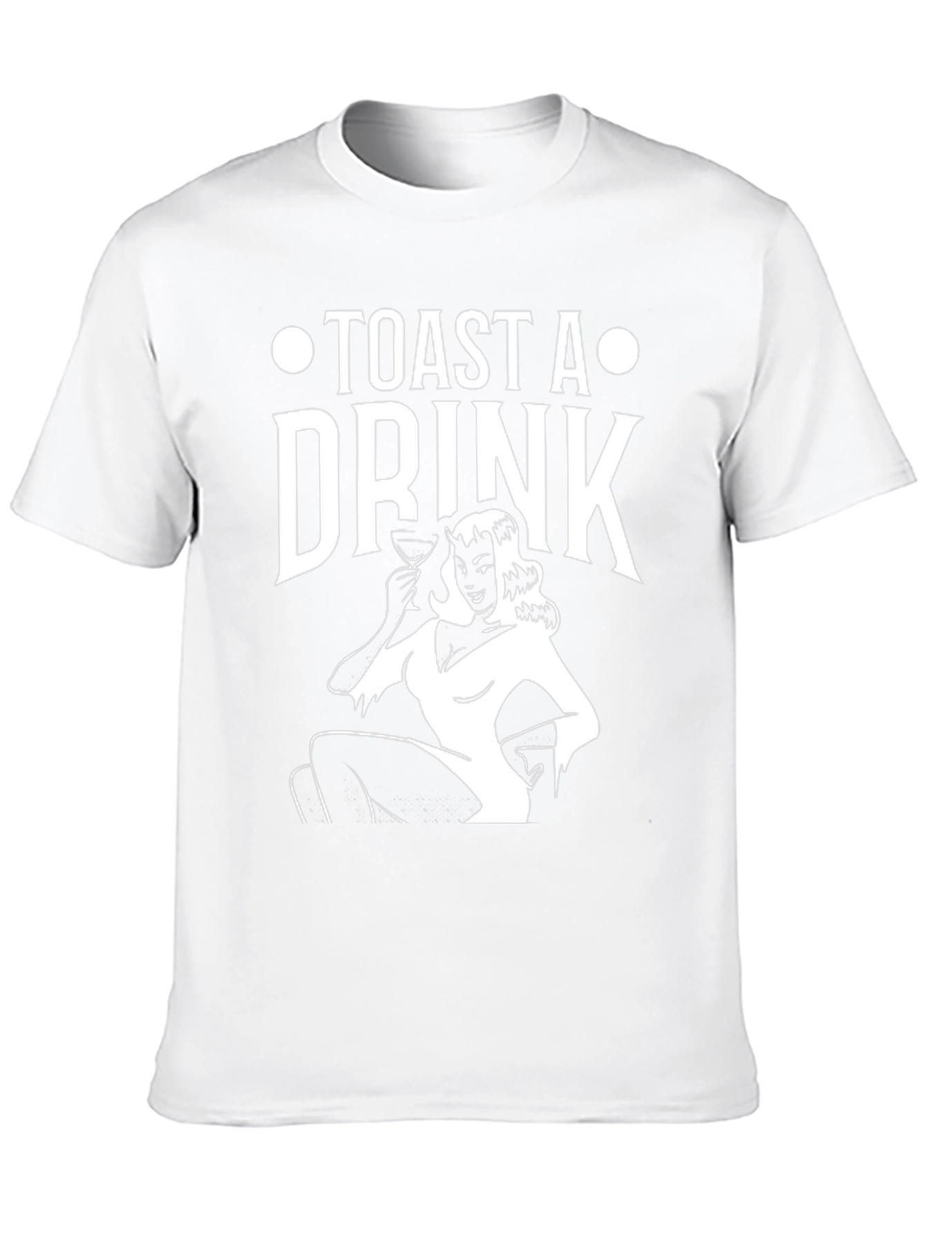 Toast A Drink Graphic Print Black T-Shirt