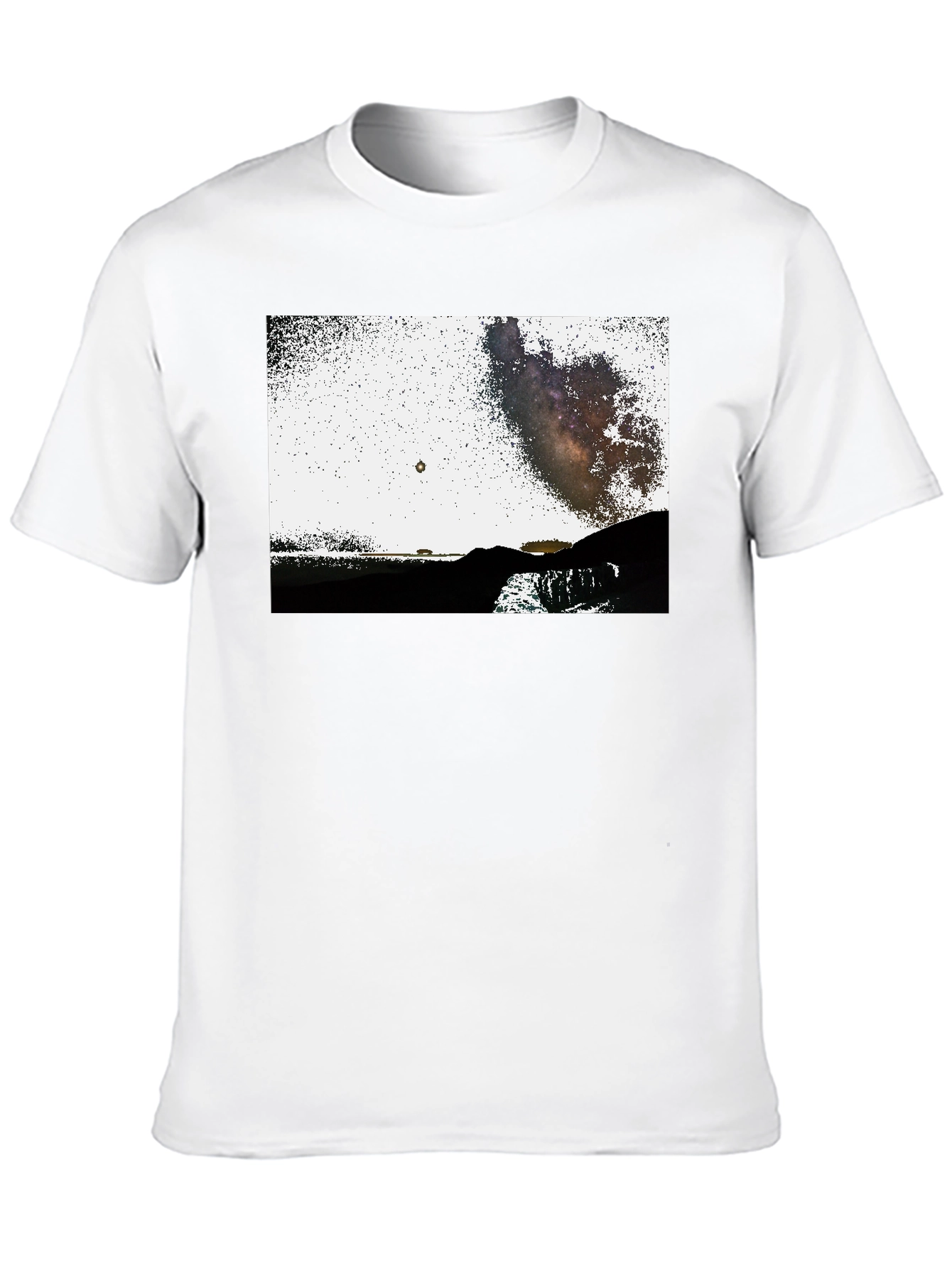 Black Graphic Tee - Night Sky Scene