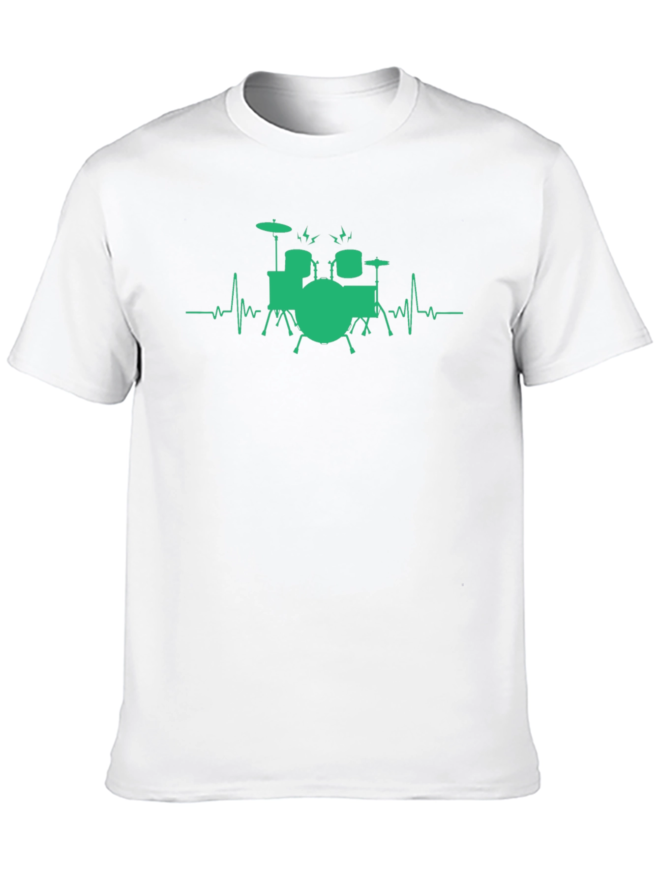 Drumbeat Tee: Musician Heartbeat Drum Set T-Shirt