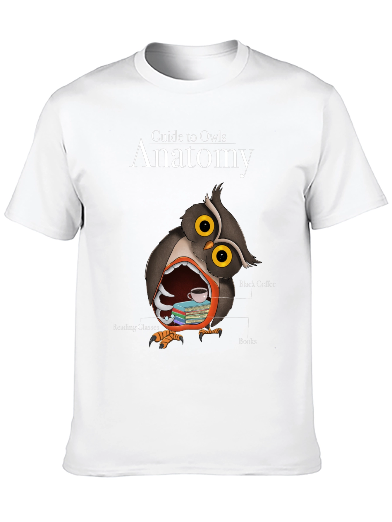 Owl Anatomy T-Shirt - Guide to Owls Novelty Tee