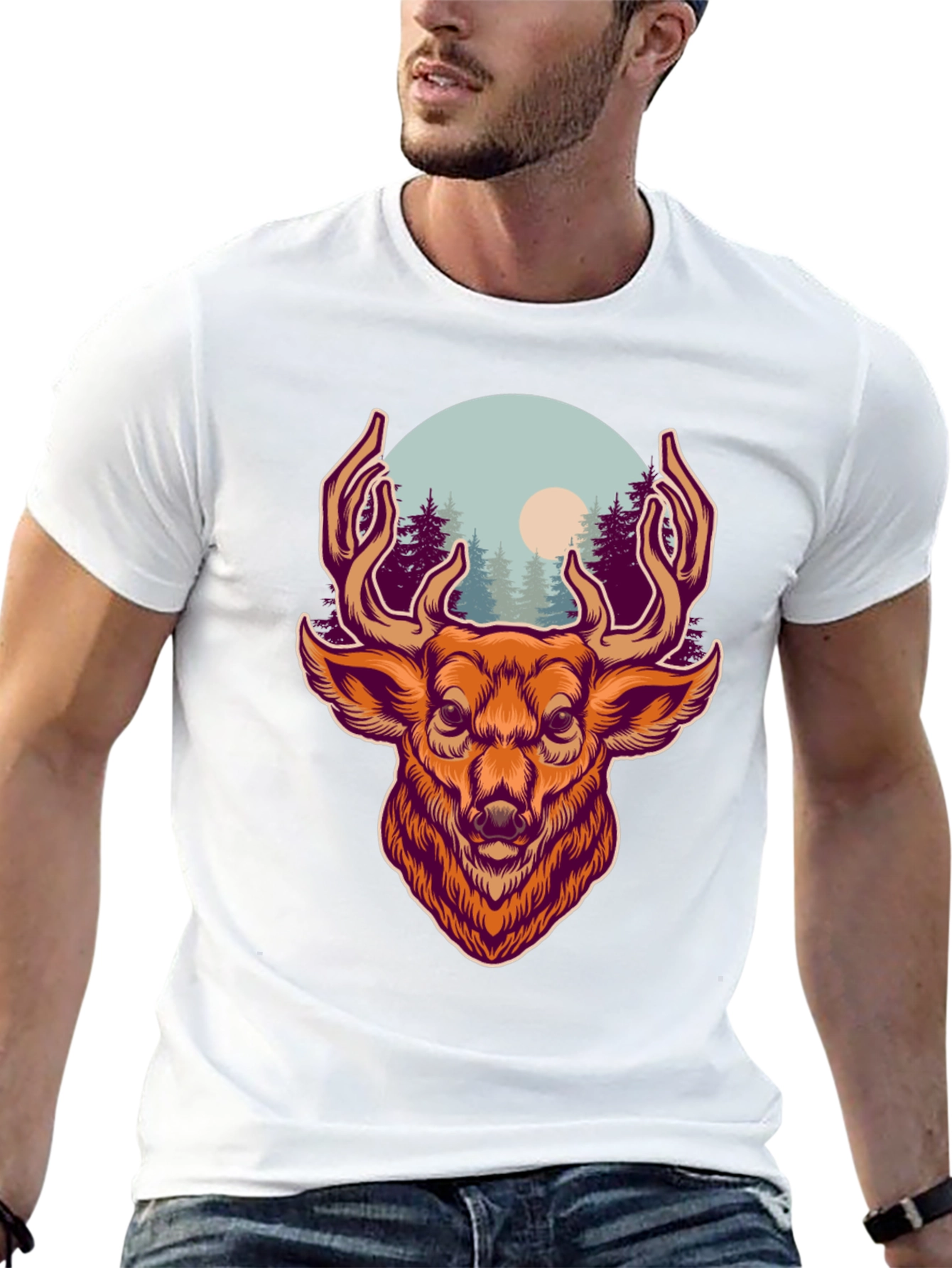 Deer Graphic T-Shirt - Nature Lovers Apparel