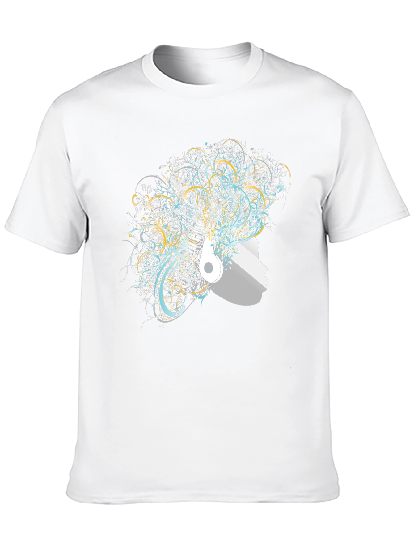 Artistic Afro Headphone T-Shirt - Black