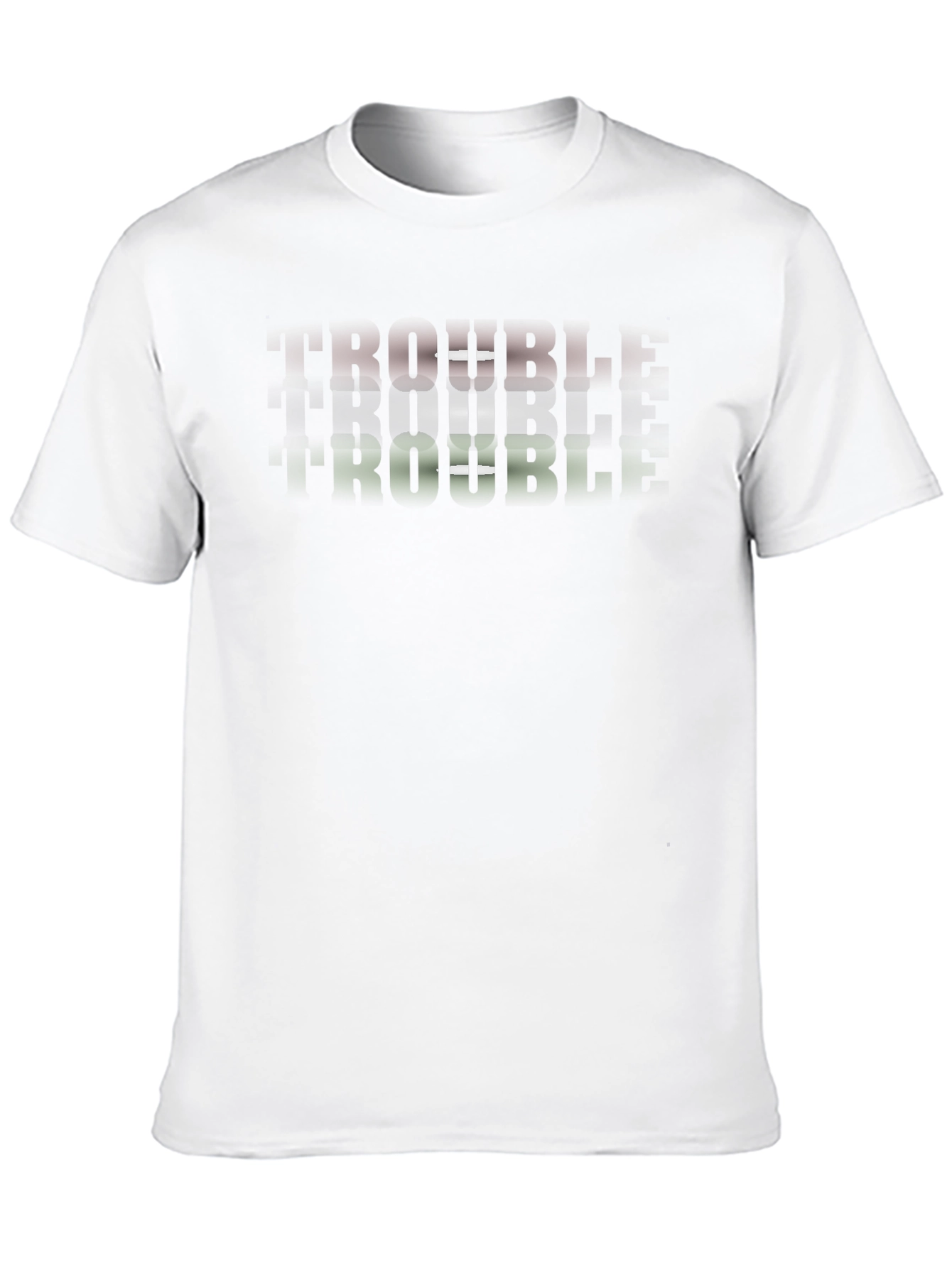 Trendy Graphic T-Shirt - TROUBLE Design