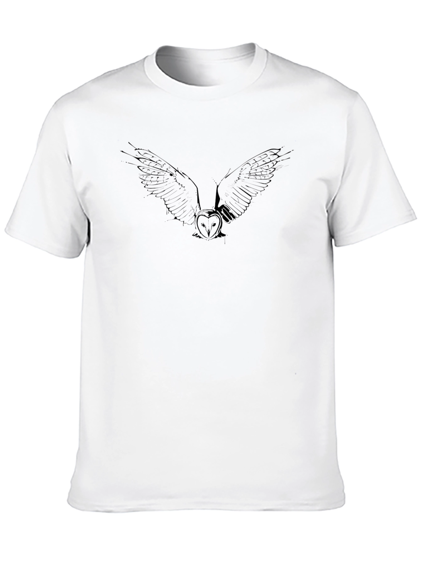 Mens Black Owl Graphic Tee