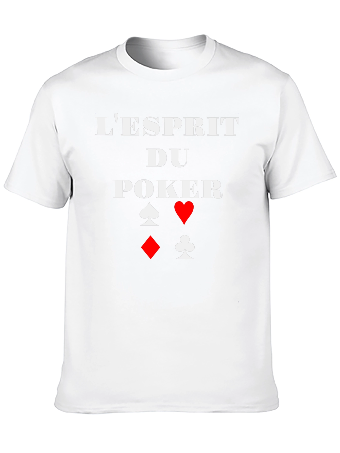 Poker Spirit Graphic Tee - Card Suits Design
