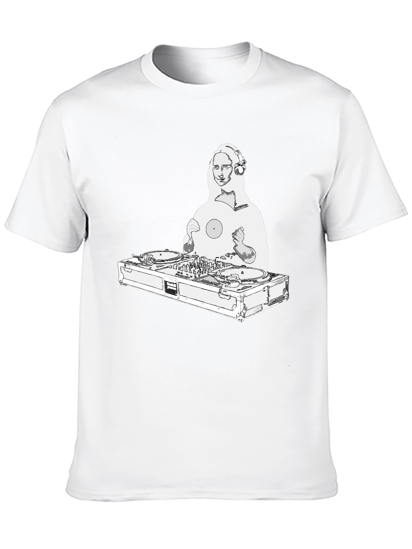 DJ Mona Lisa Graphic Tee - Black Crew Neck