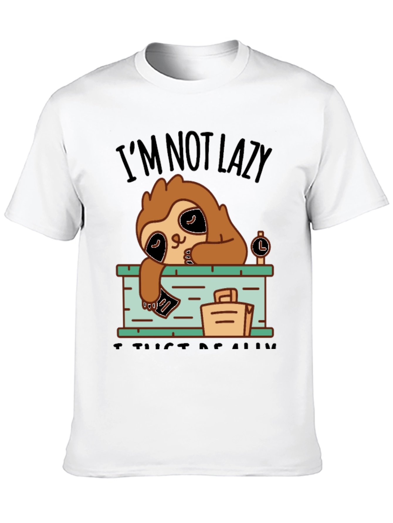 Lazy Sloth Graphic T-Shirt - Funny Novelty Tee