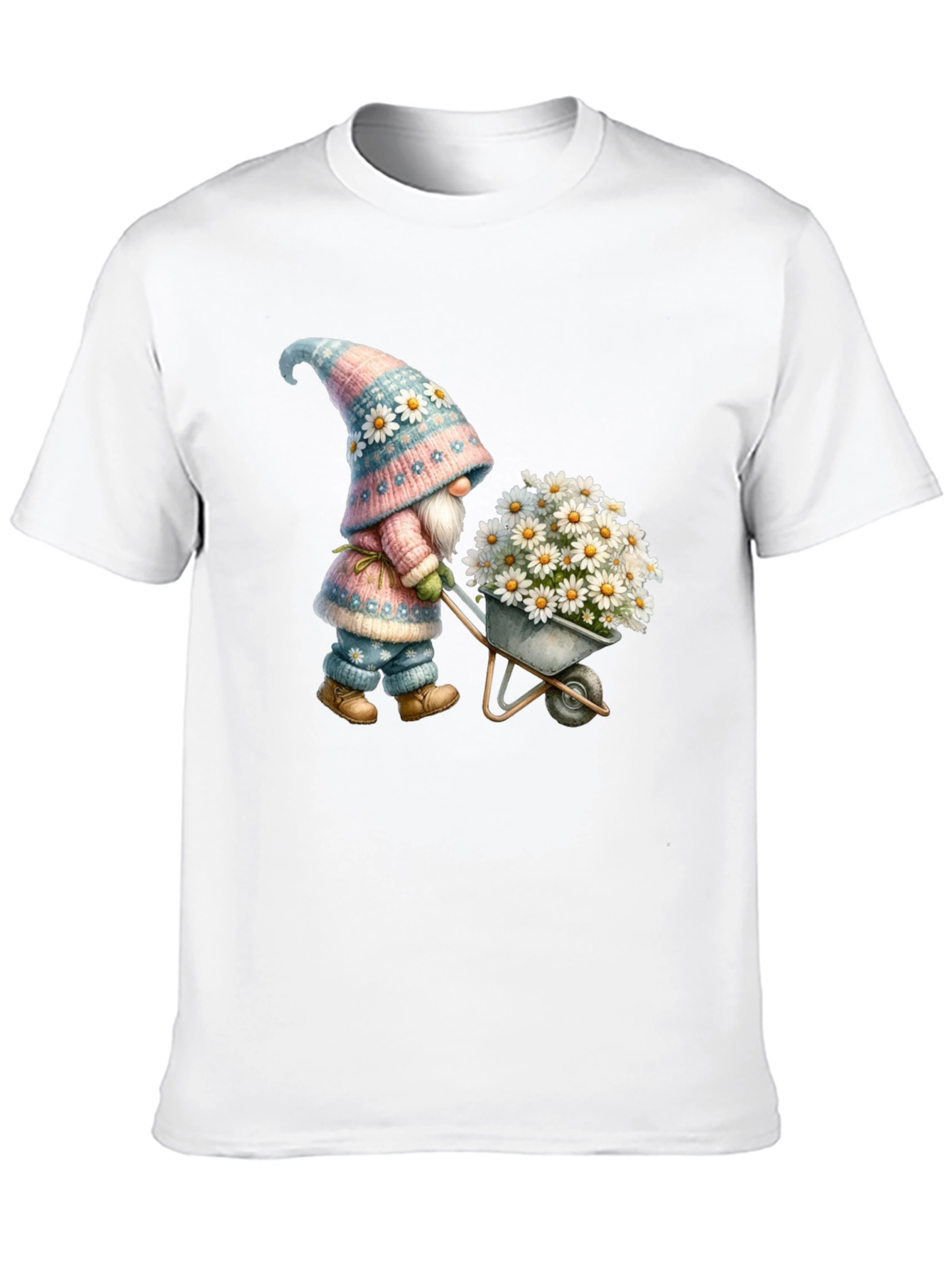 Gnome with Flowers Graphic T-Shirt