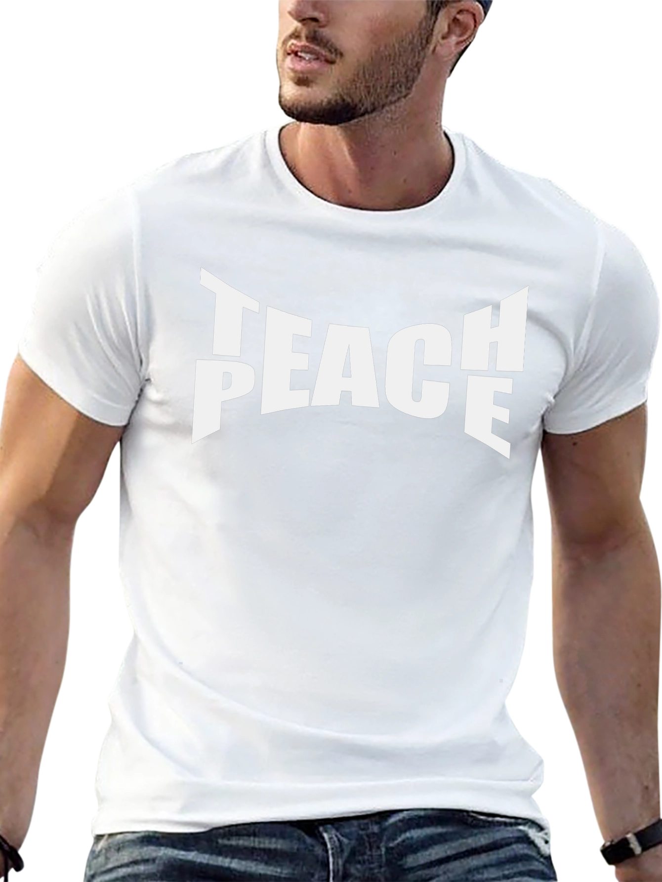 Teach Peace Graphic T-Shirt - Black Cotton Tee