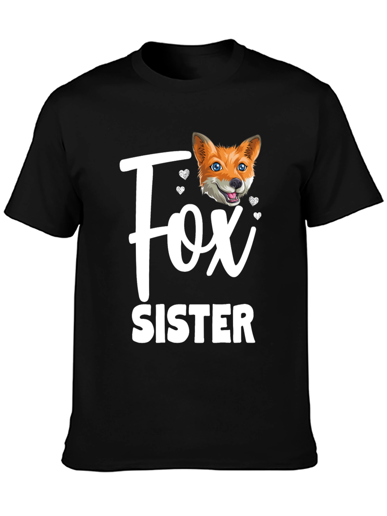 Fox Sister Graphic T-Shirt - Cute Animal Tee
