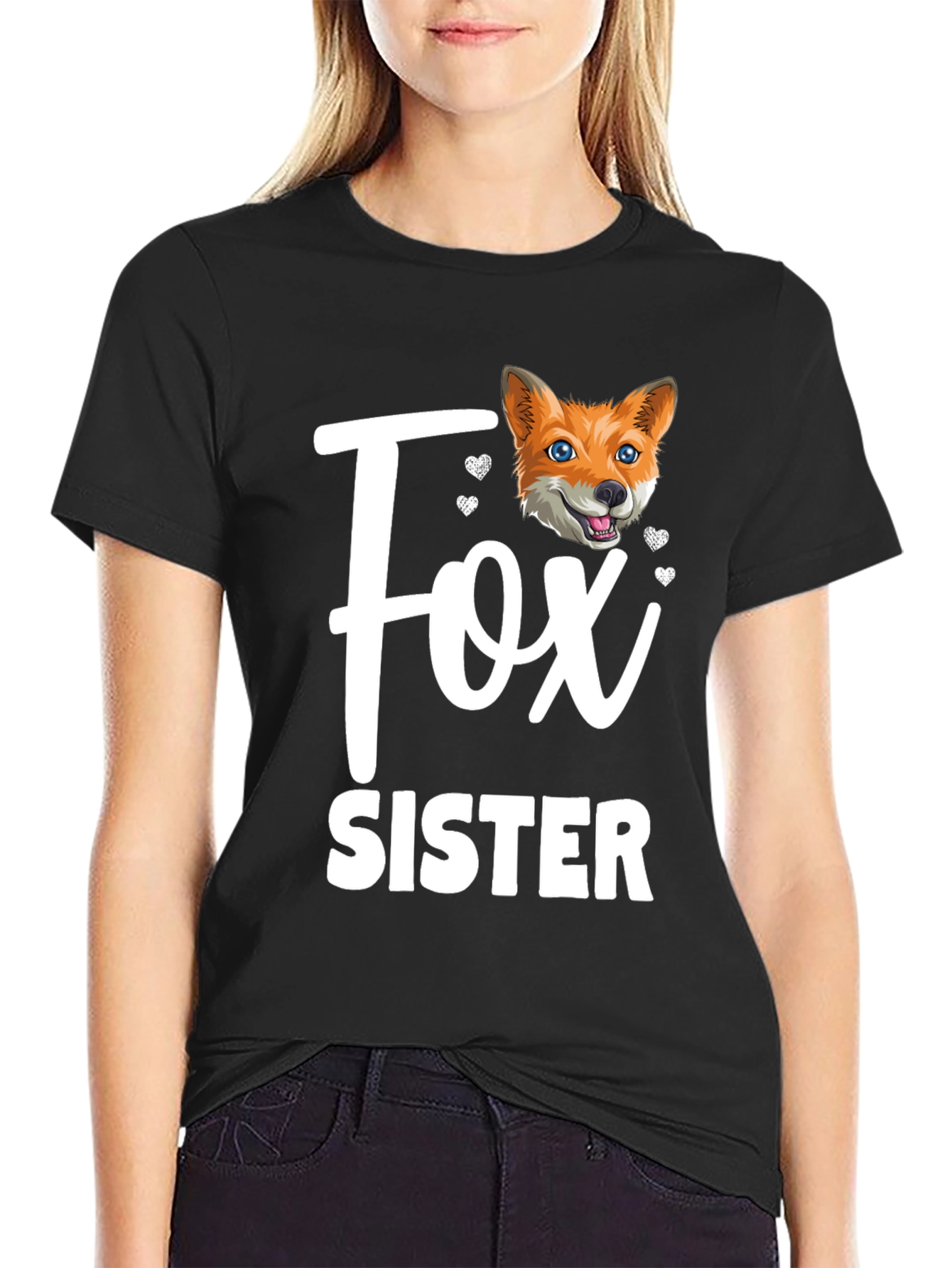 Fox Sister Graphic T-Shirt - Cute Animal Tee