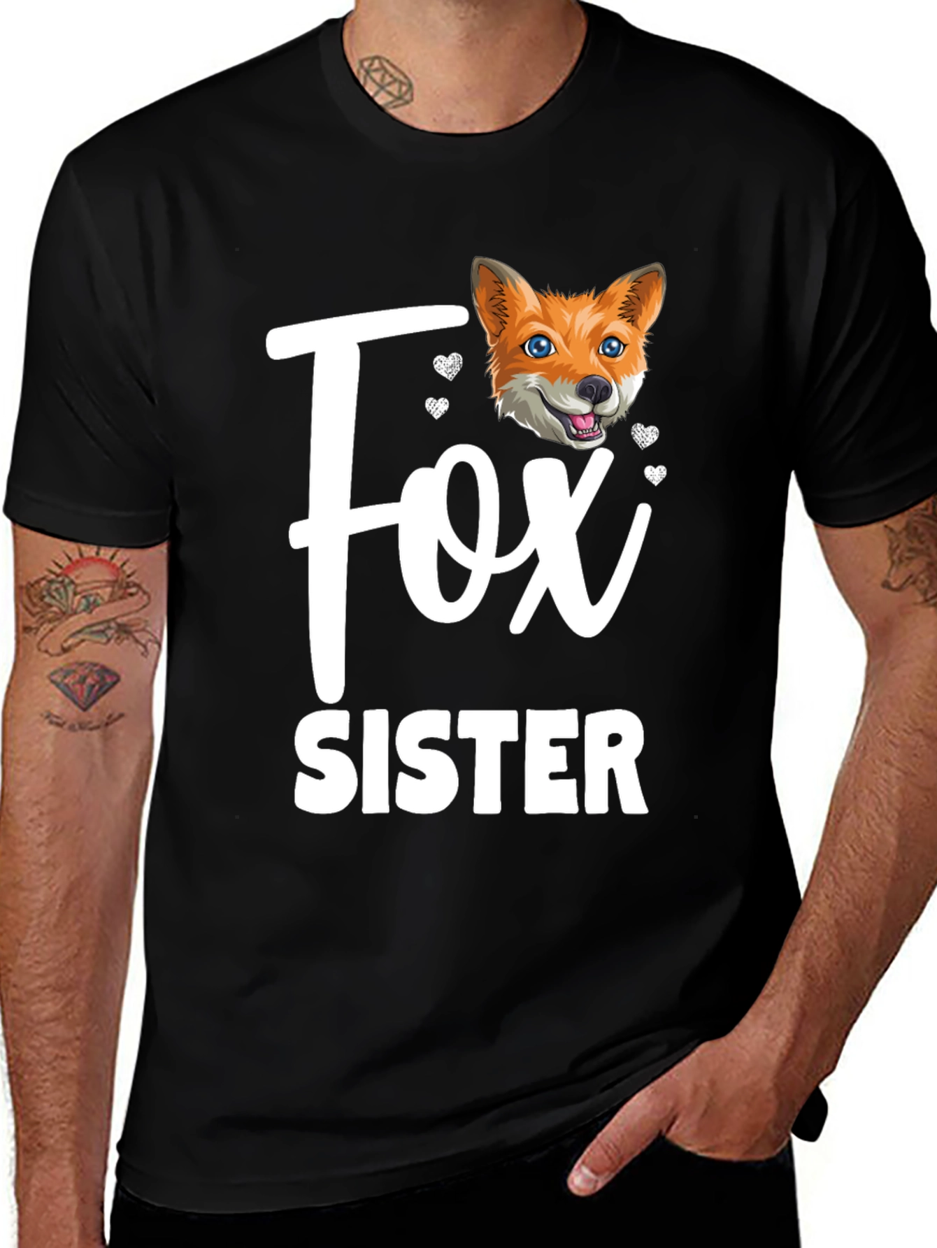 Fox Sister Graphic T-Shirt - Cute Animal Tee