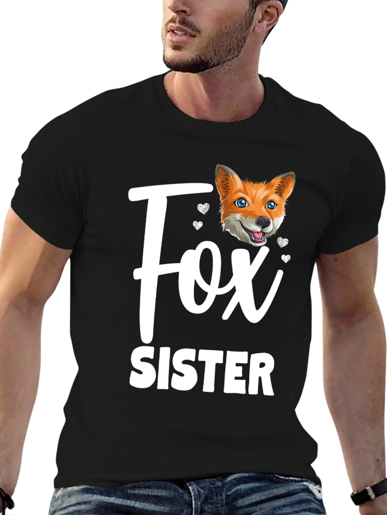 Fox Sister Graphic T-Shirt - Cute Animal Tee