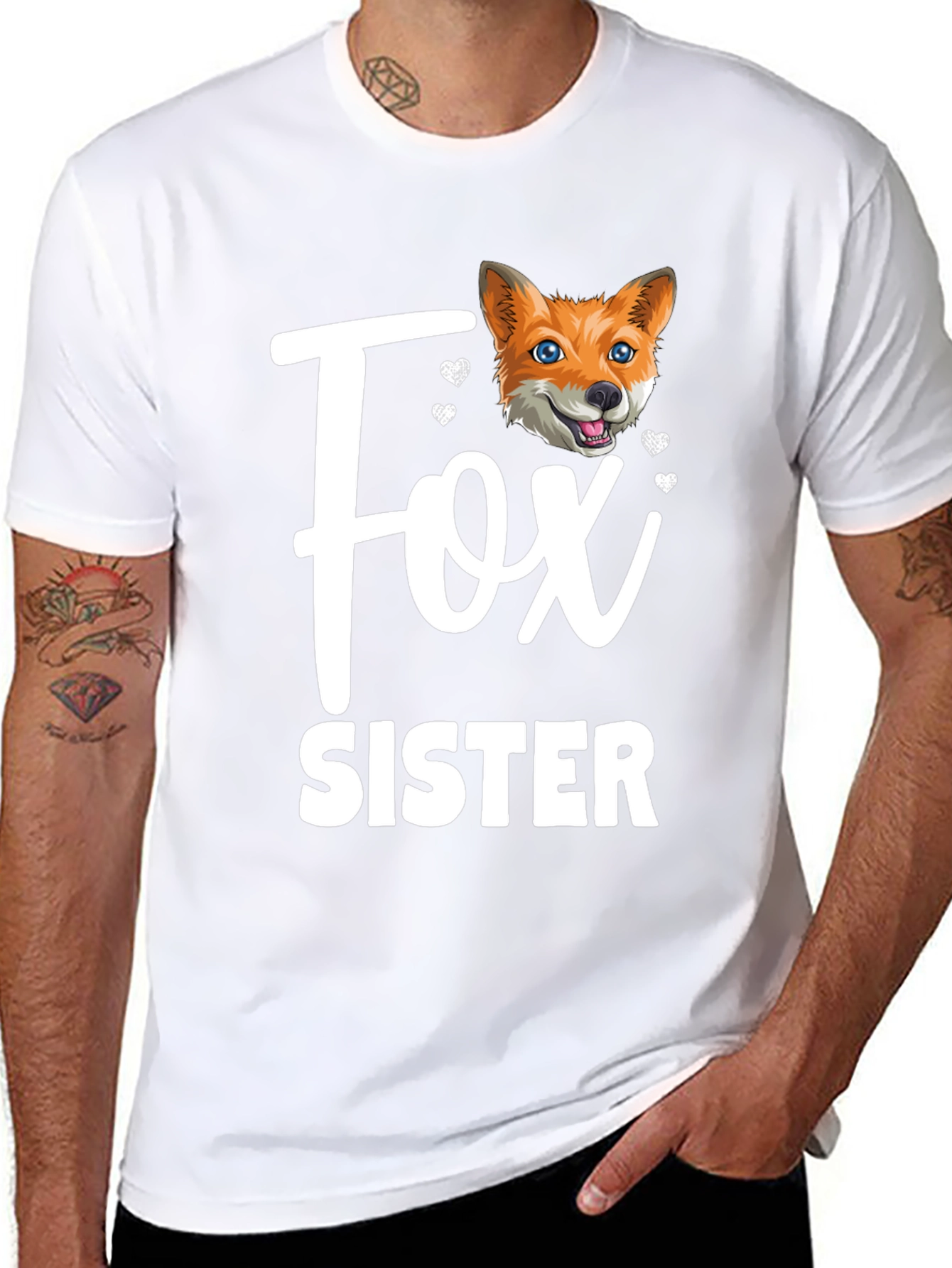 Fox Sister Graphic T-Shirt - Cute Animal Tee