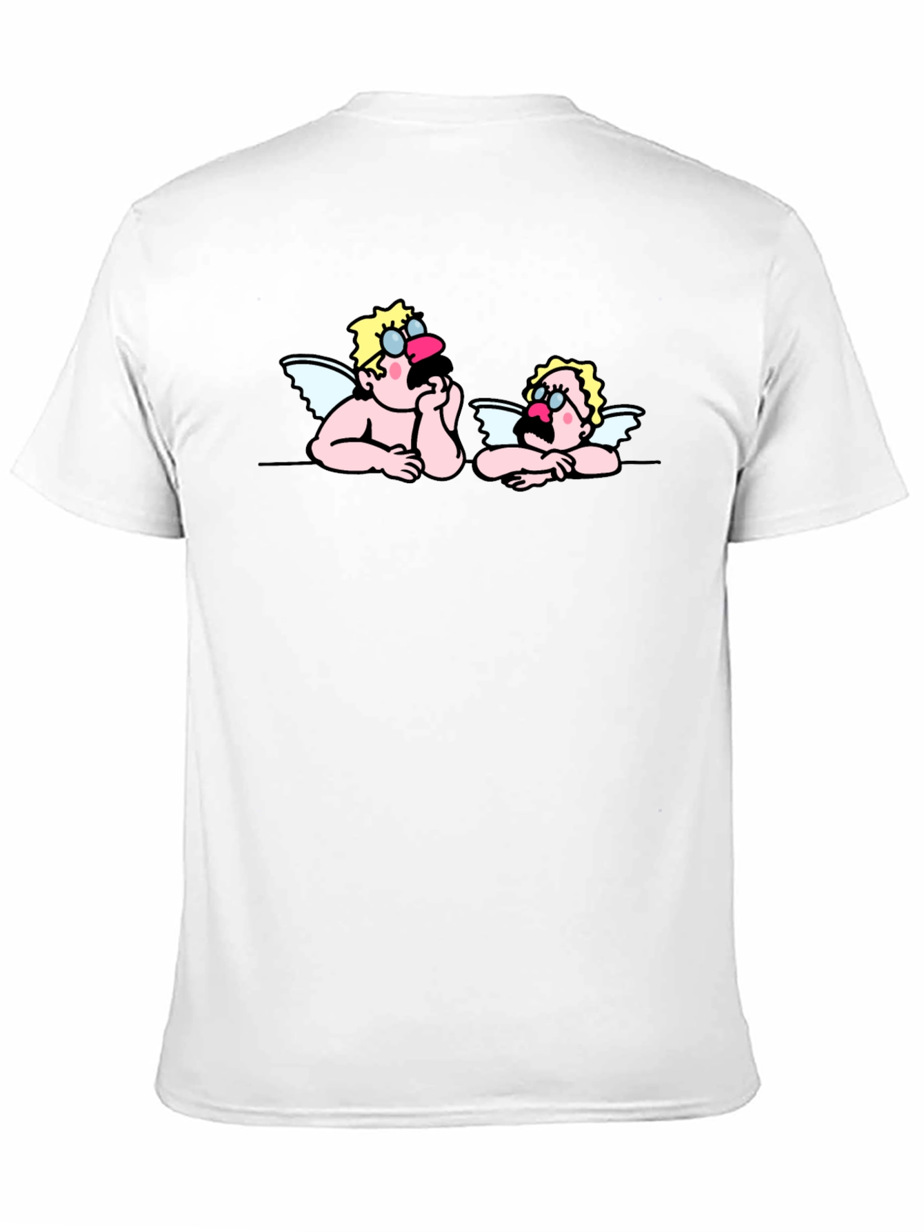 Cartoon Angel Graphic Tee - Black